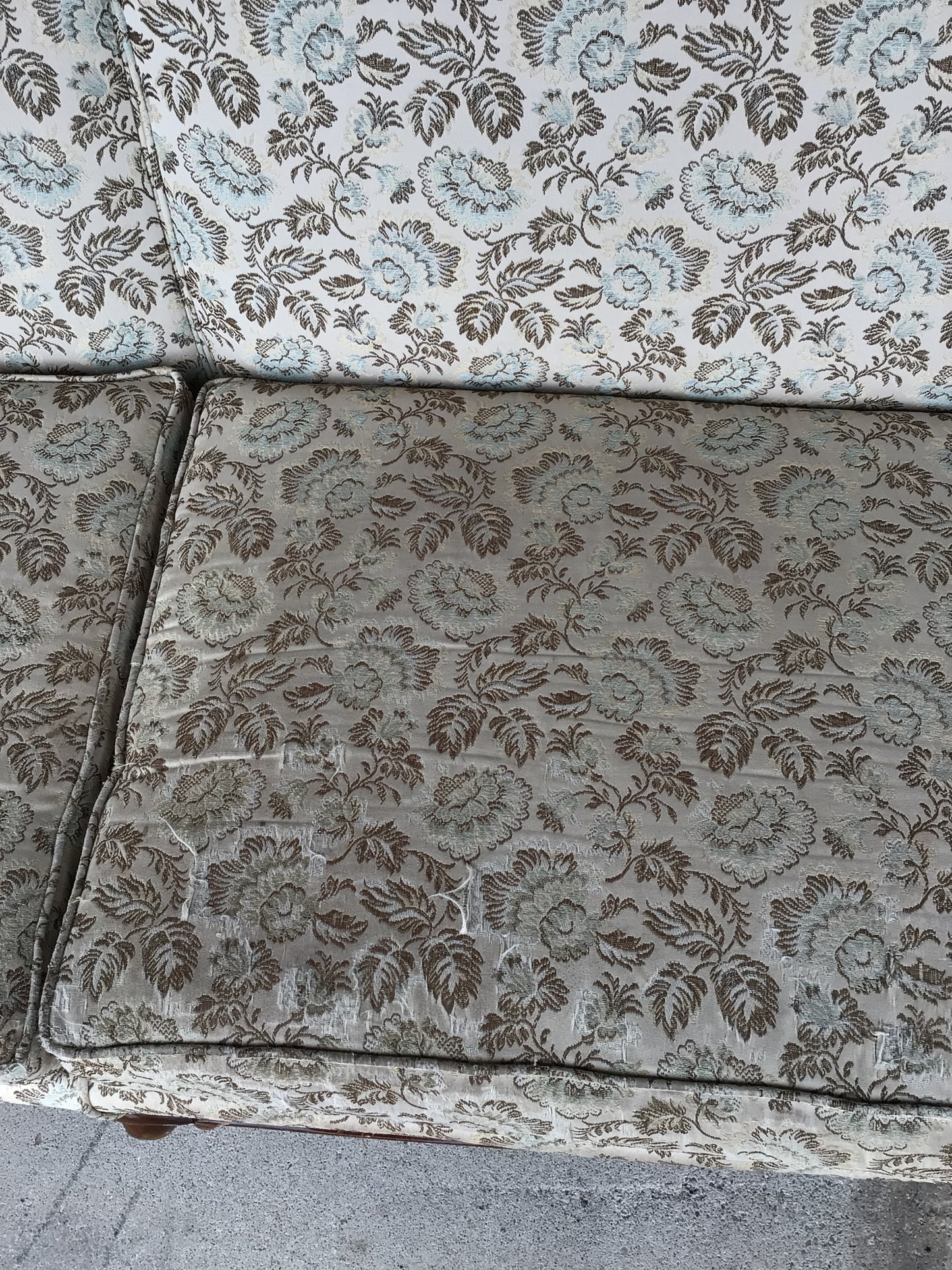 Vintage Blue Floral Couch