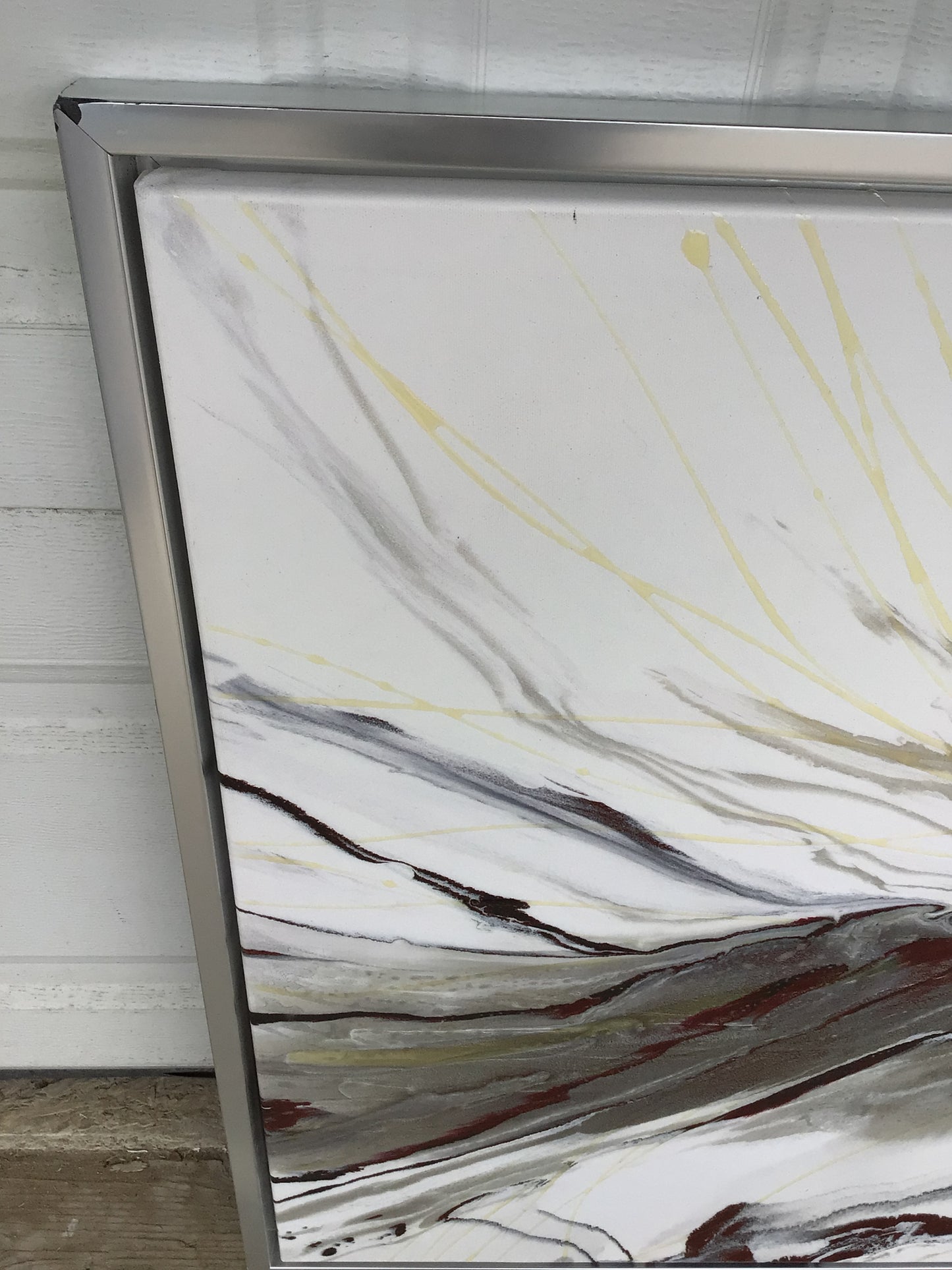 White Designed Canvas Landscape Painting