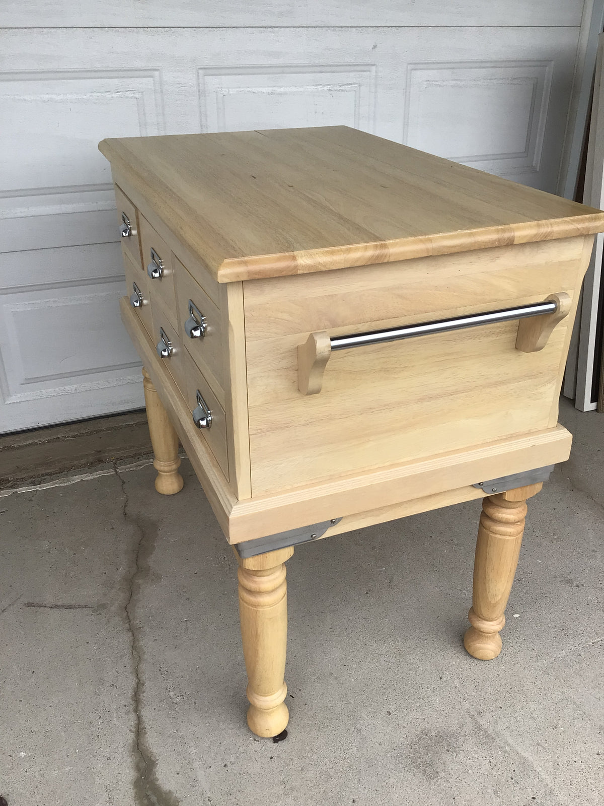 Light Wood Apothecary-Style Kitchen Island
