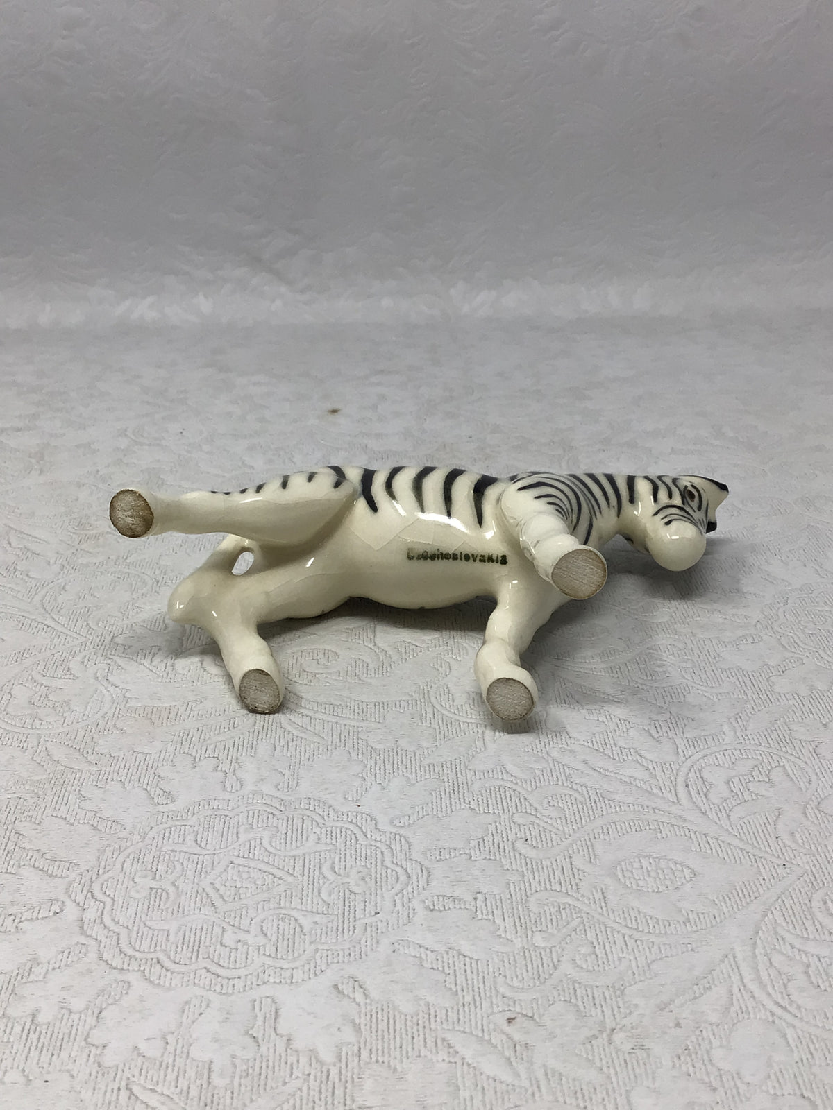 Hand Painted Ceramic Zebra Figurine