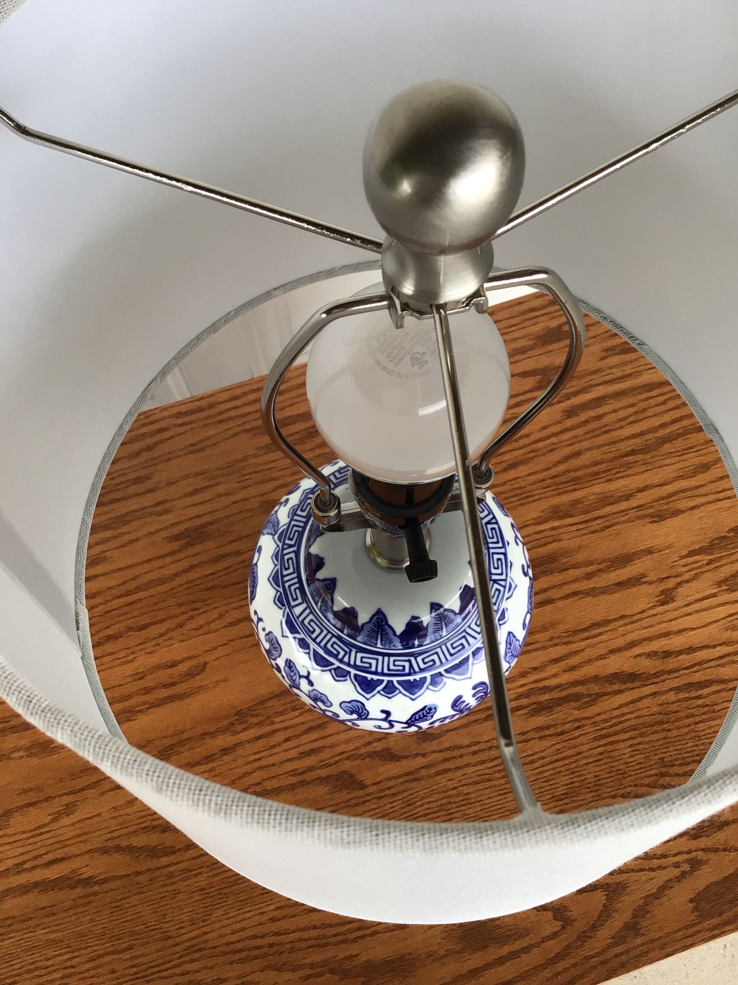 Ginger Jar Lamp with Silver Hardware