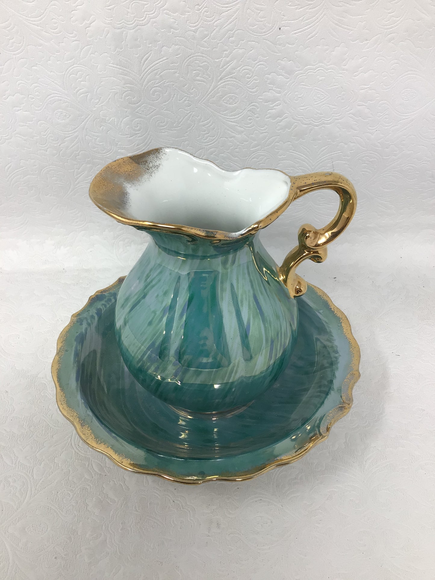 Iridescent Turquoise Pitcher