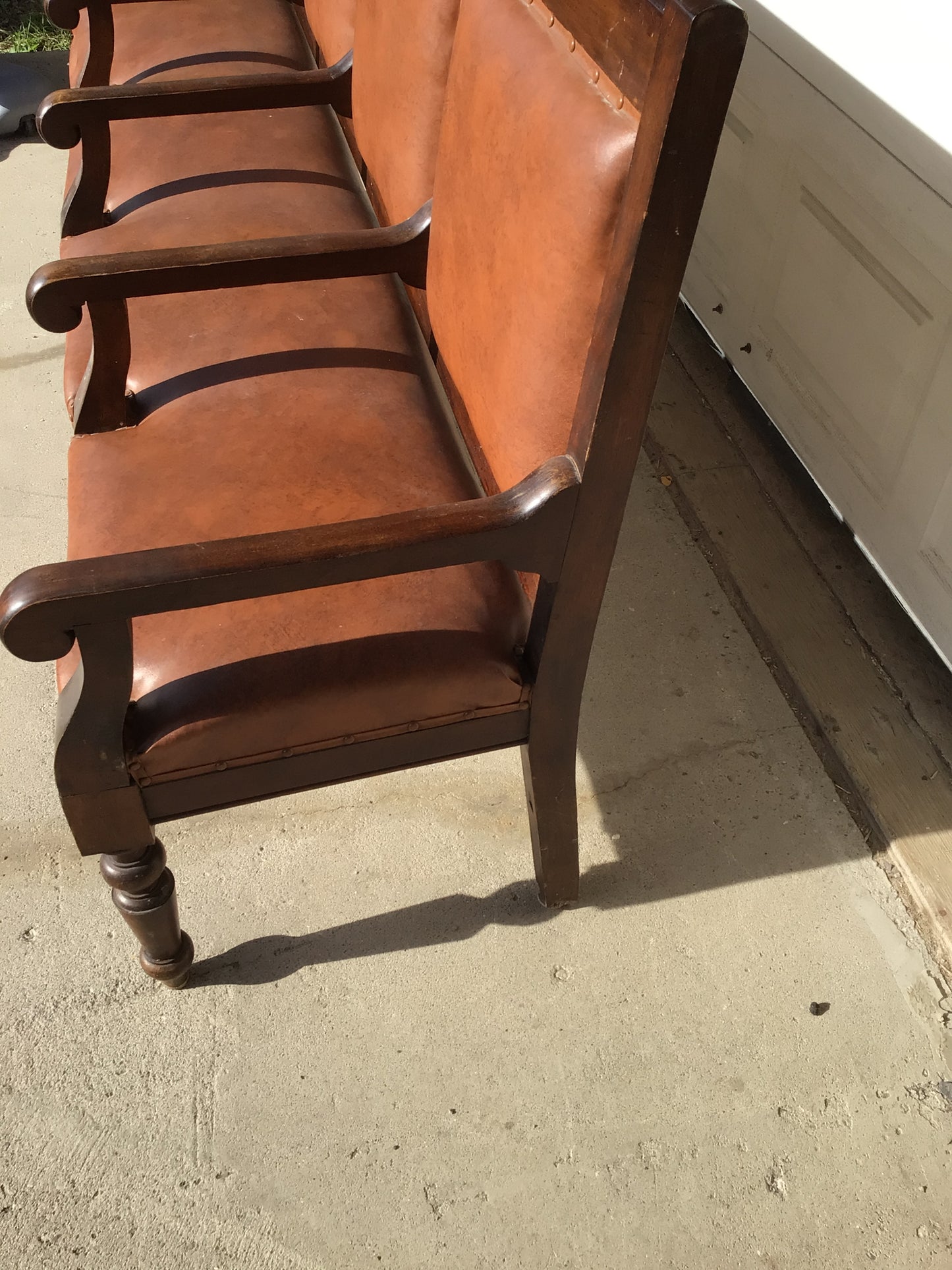 Burnt Orange Cushioned Pew