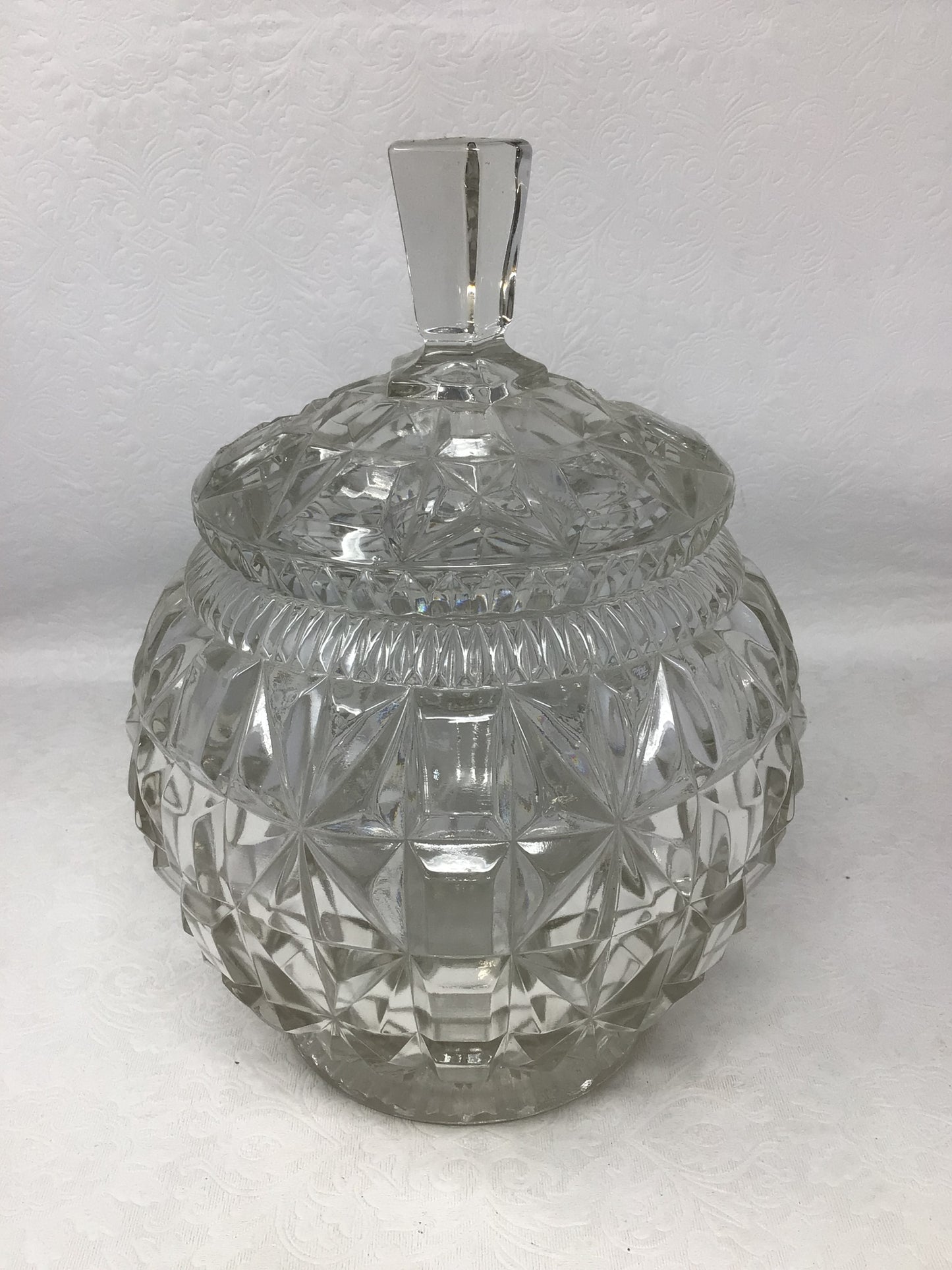 Lidded Cut Crystal Candy Dish