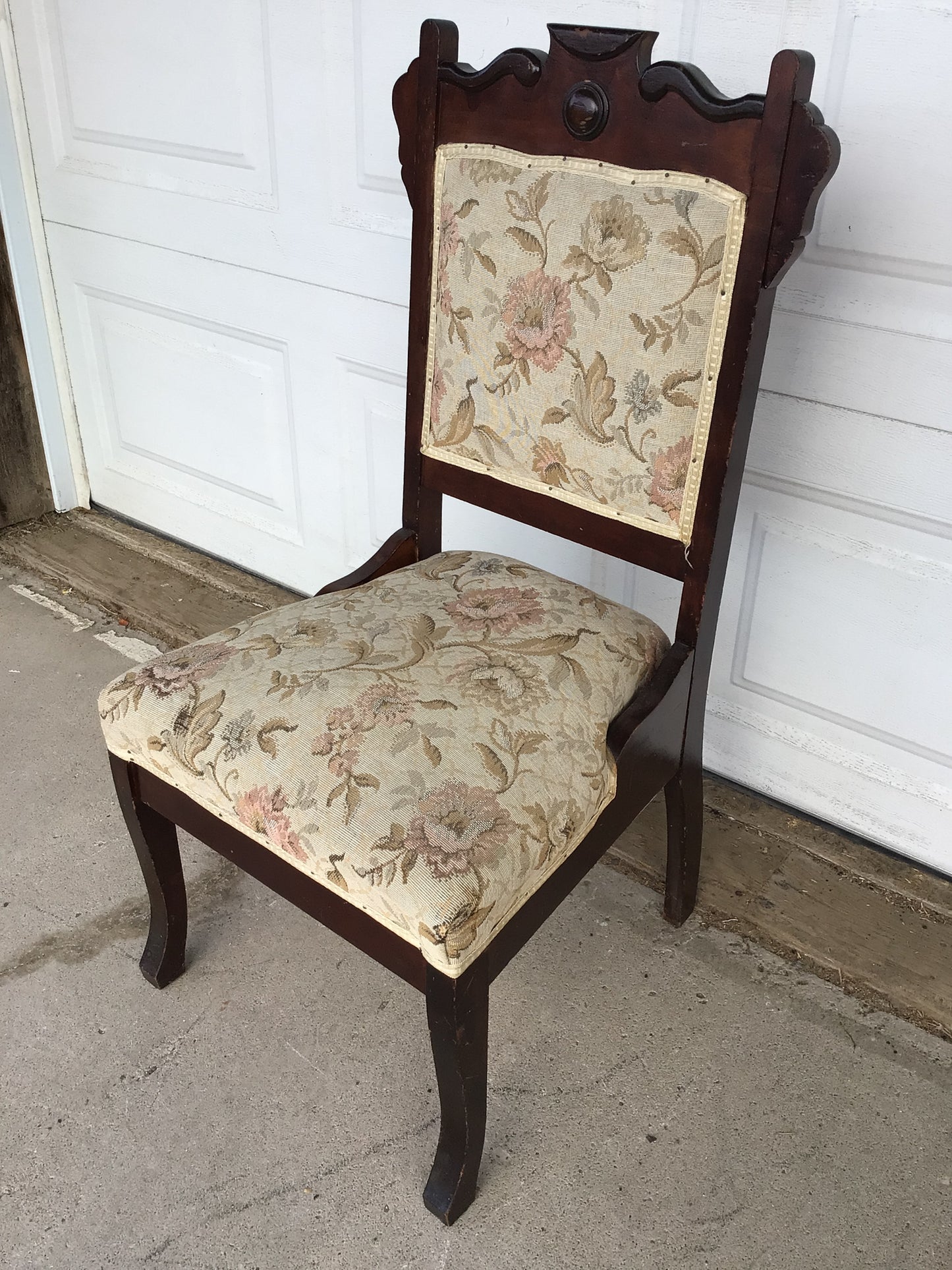 Antique Floral Wooden Chair
