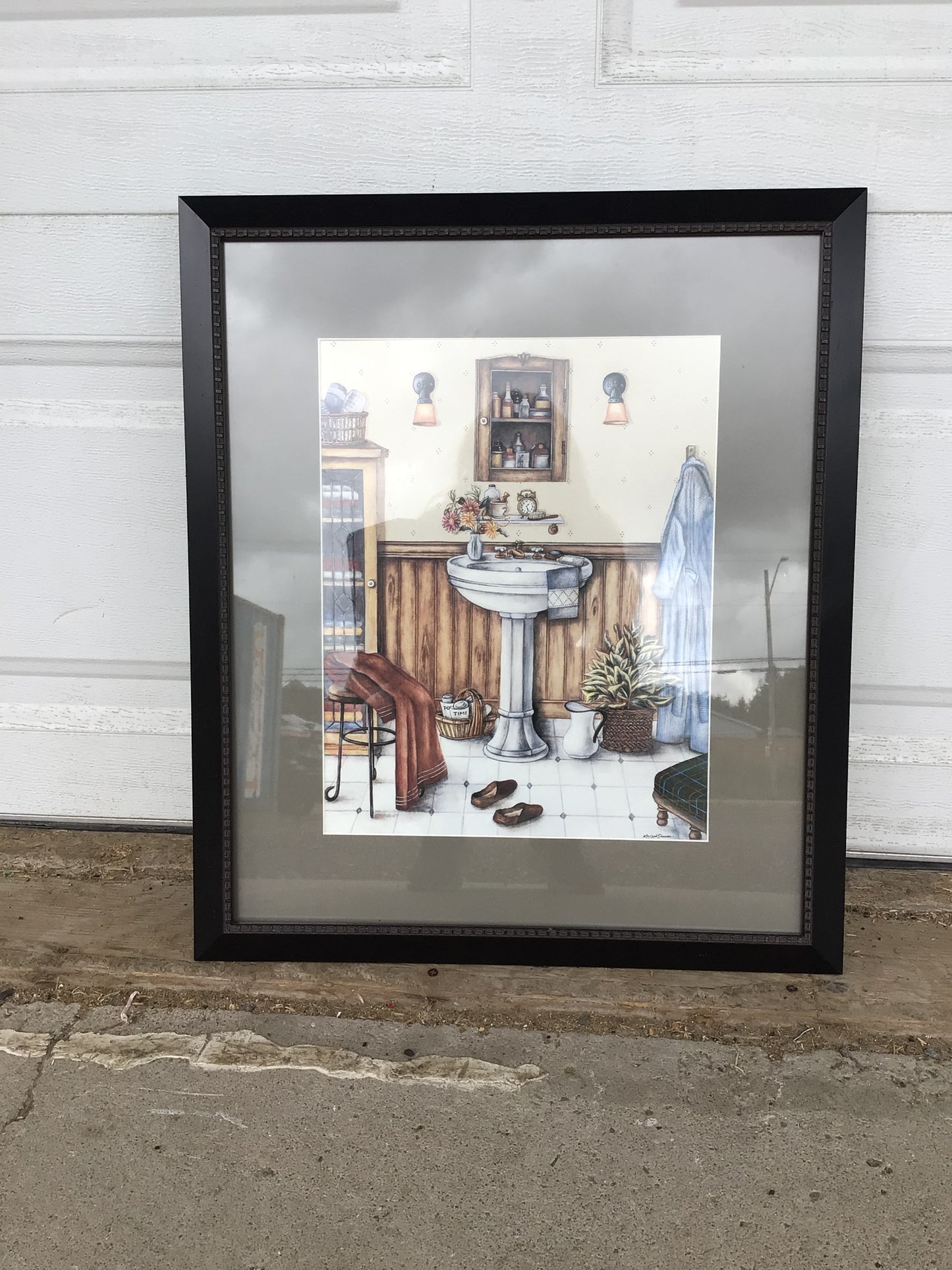 “His Bathroom” Print with Frame