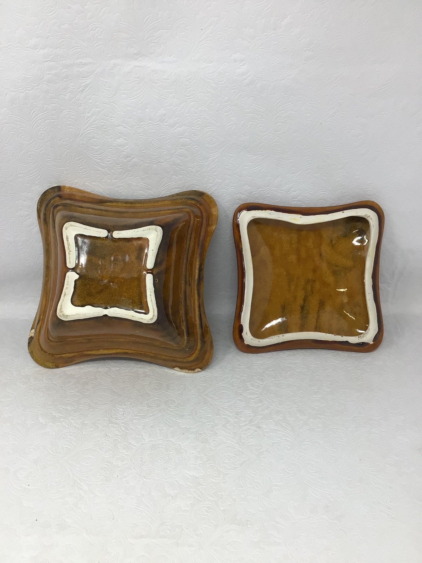 MCM California Pottery Drip Glaze Apple Dish
