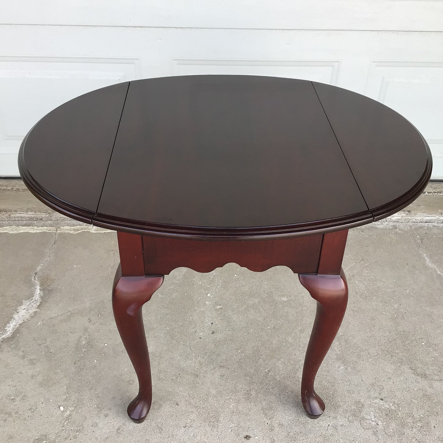 Winged End Table with Glass Top