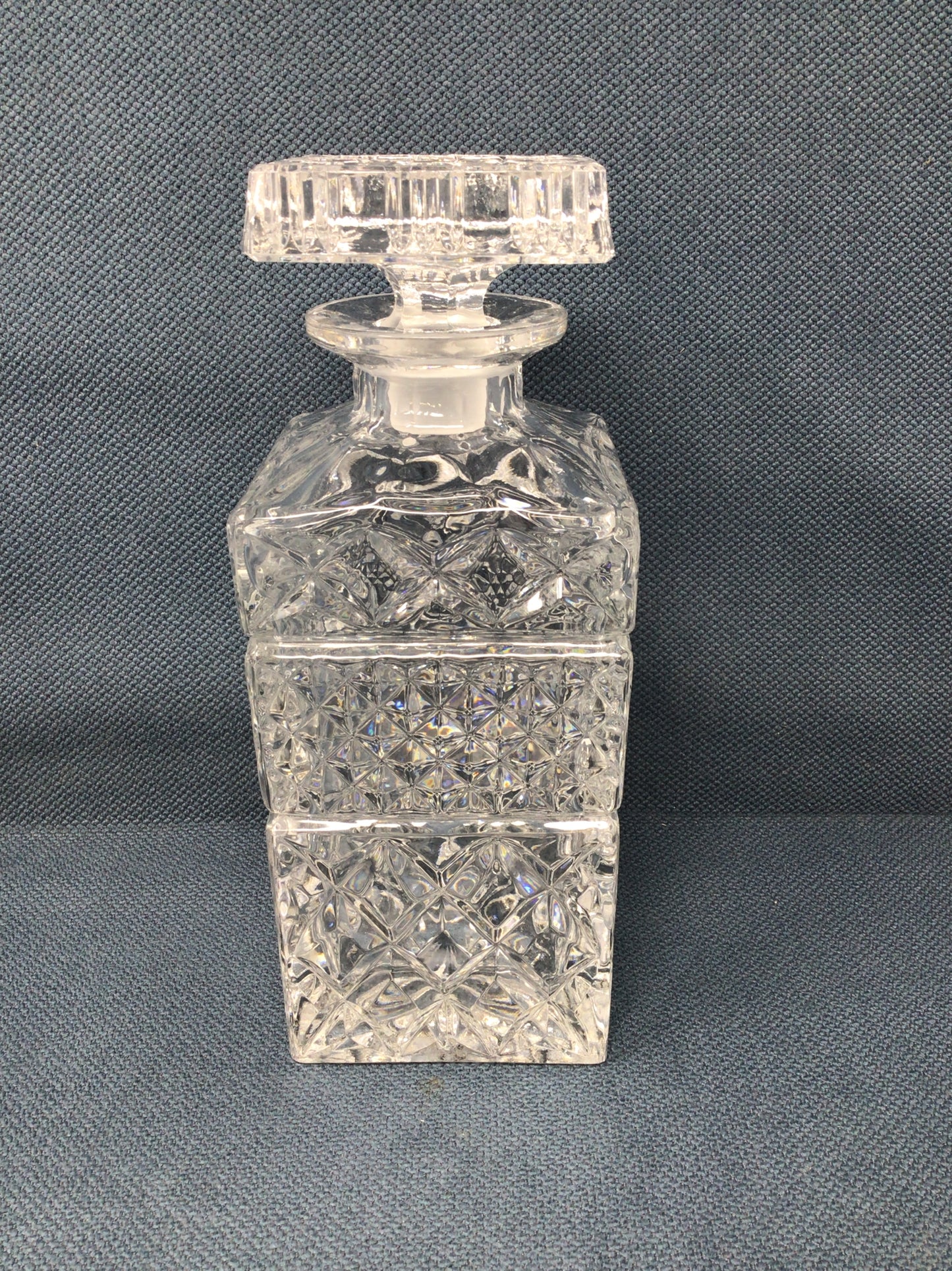 Rectangular Cut Glass Crystal Decanter