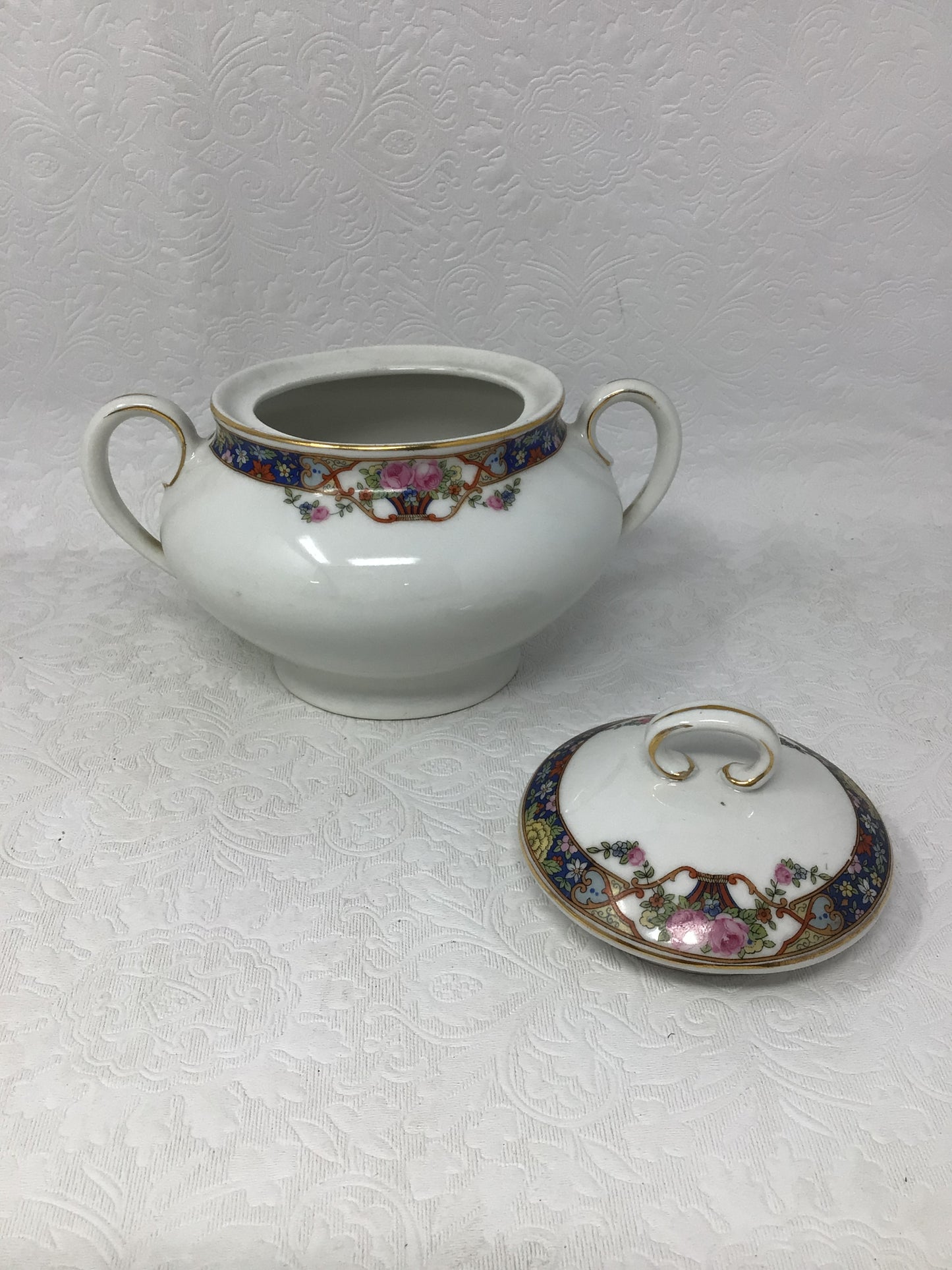 Porcelain Creamer and Sugar Bowl