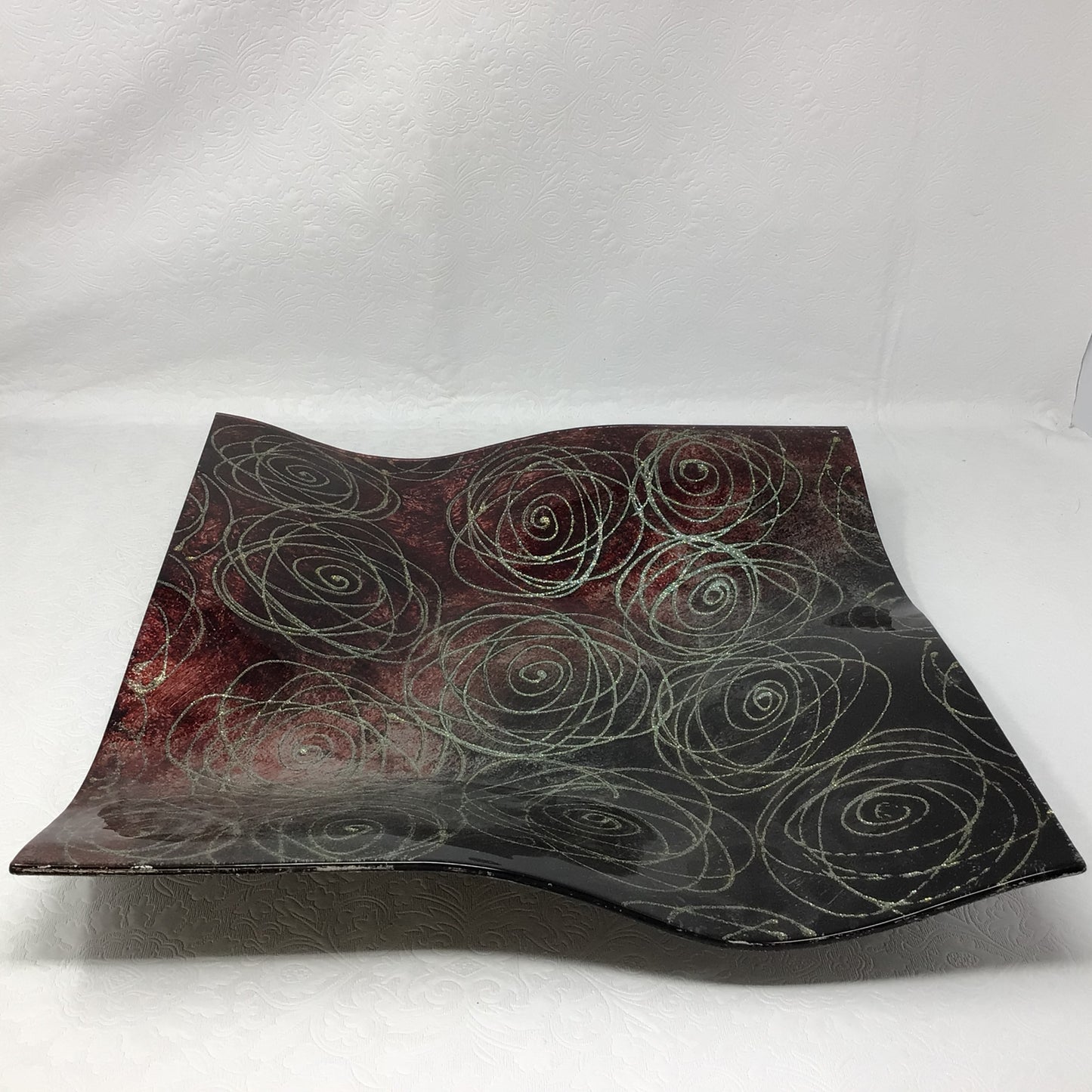 Glass Galaxy Swirl Plate