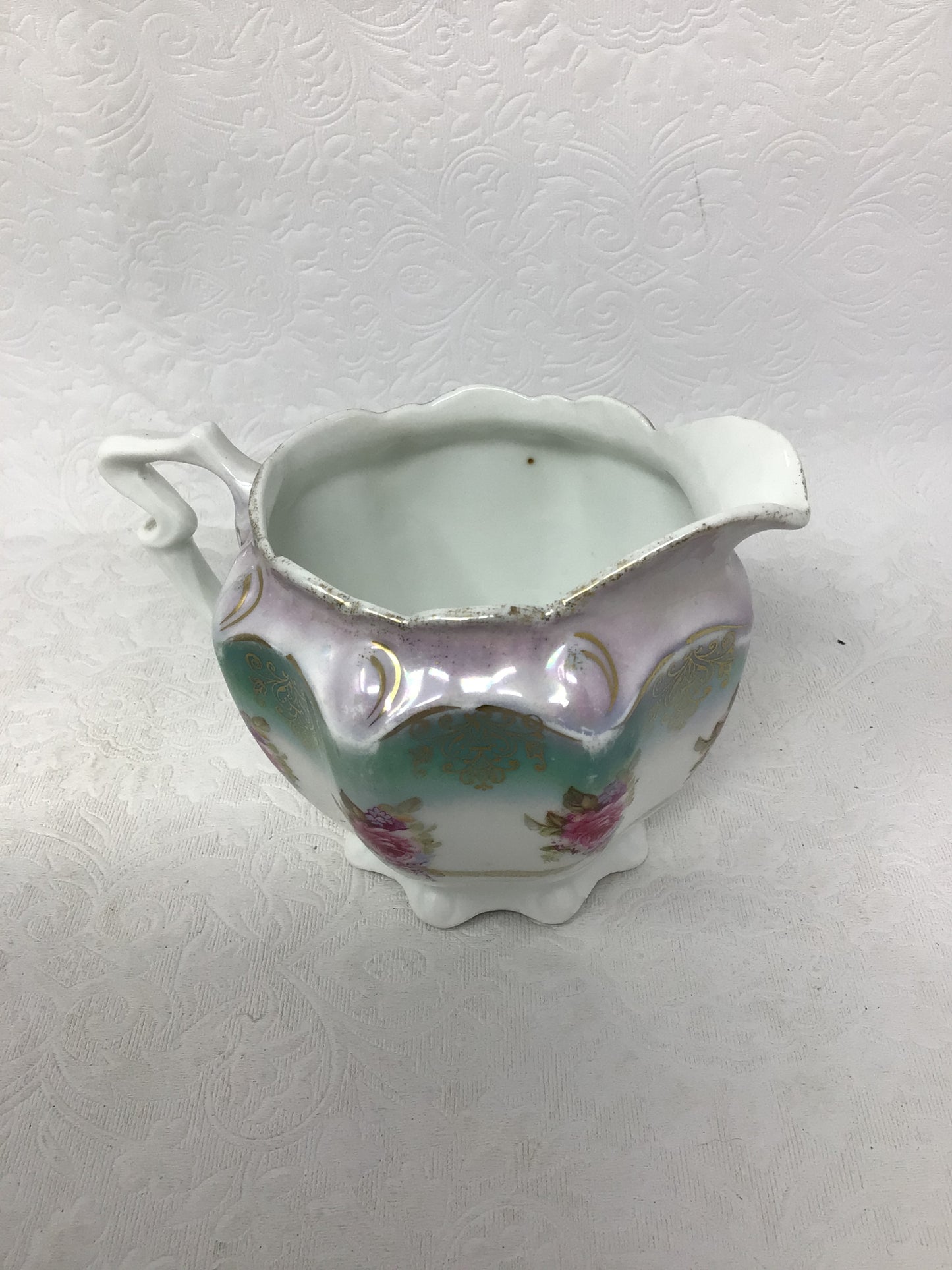 Creamer and Sugar with Pink Roses