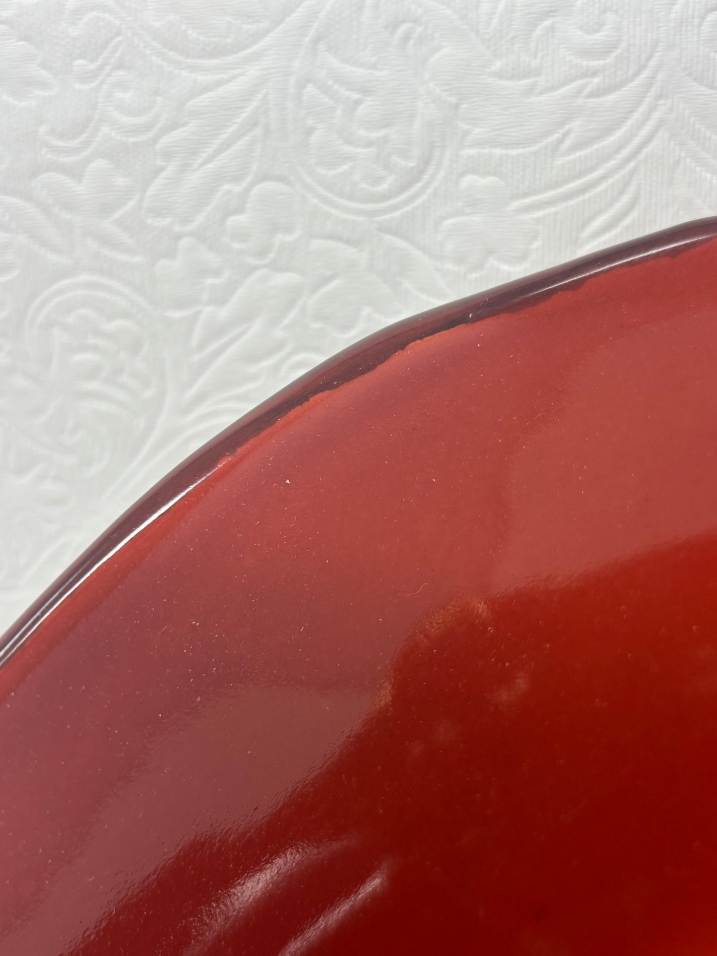 Large Red Salad Serving Bowl.