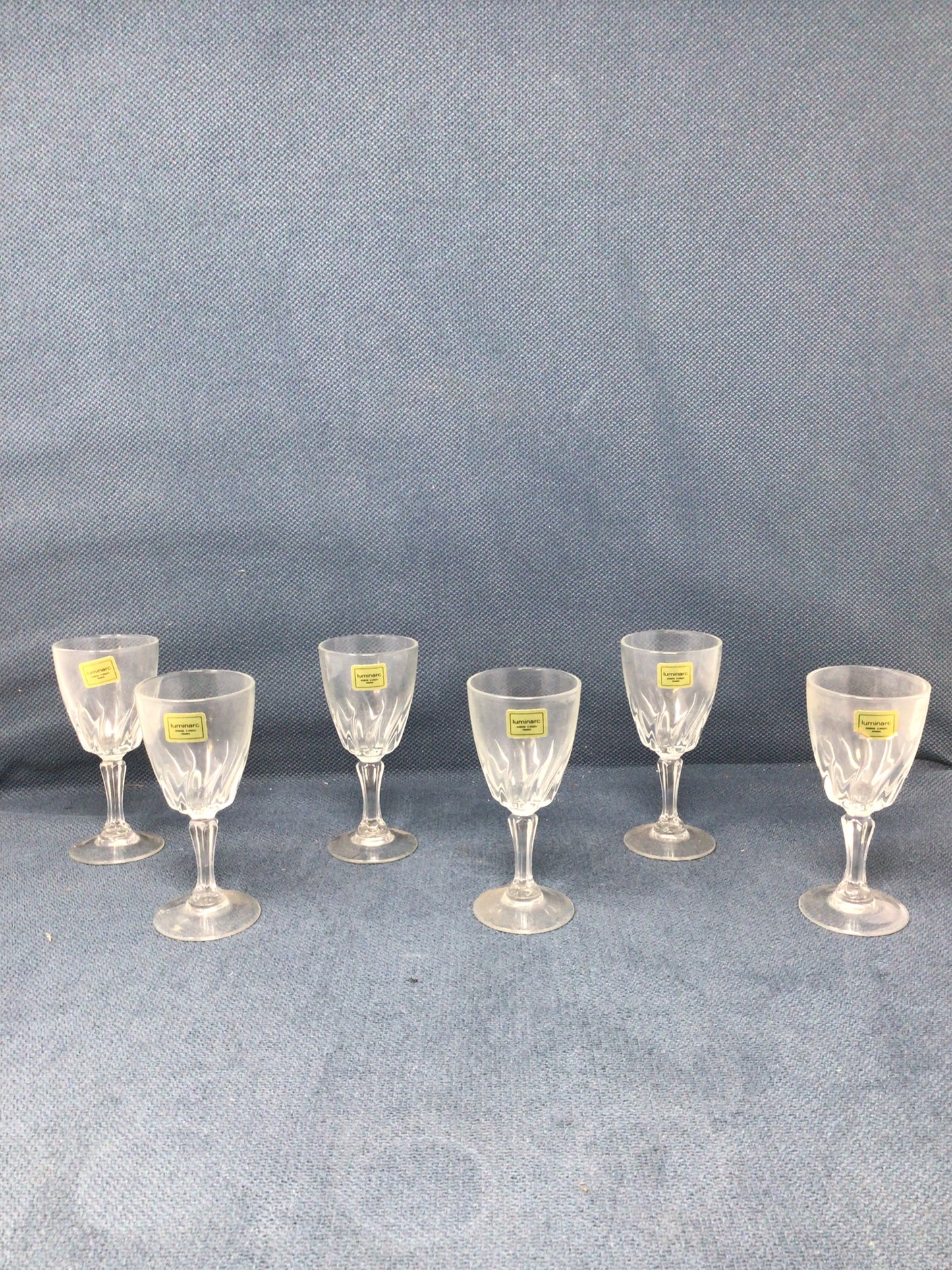 Vintage Luminarc "Flamenco" Design Small Wine or Sherry Glasses