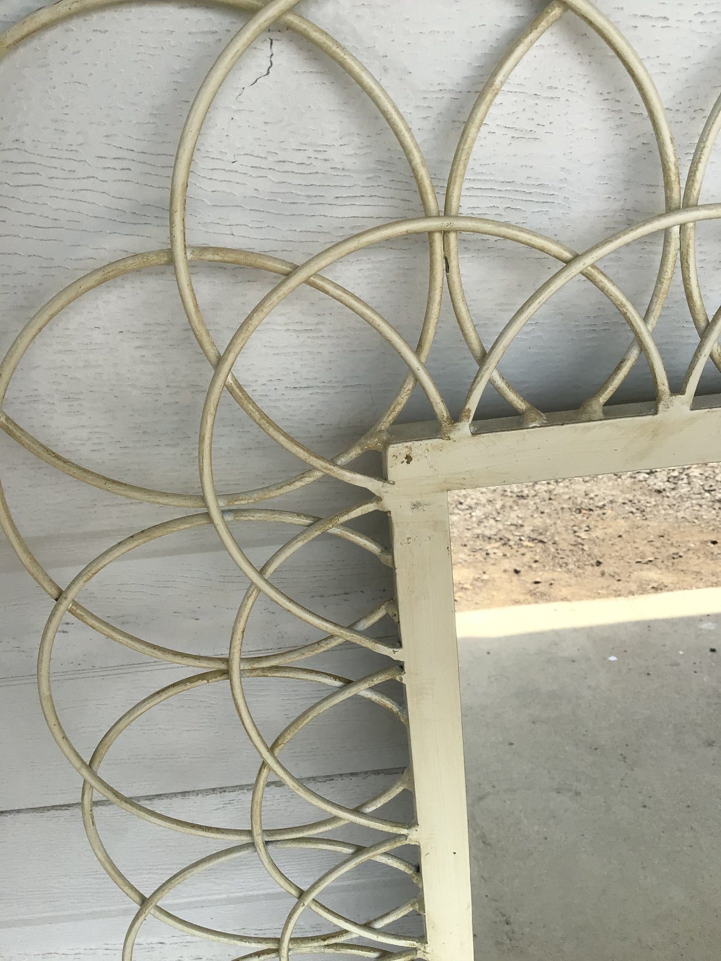 White Metal Loop Mirror