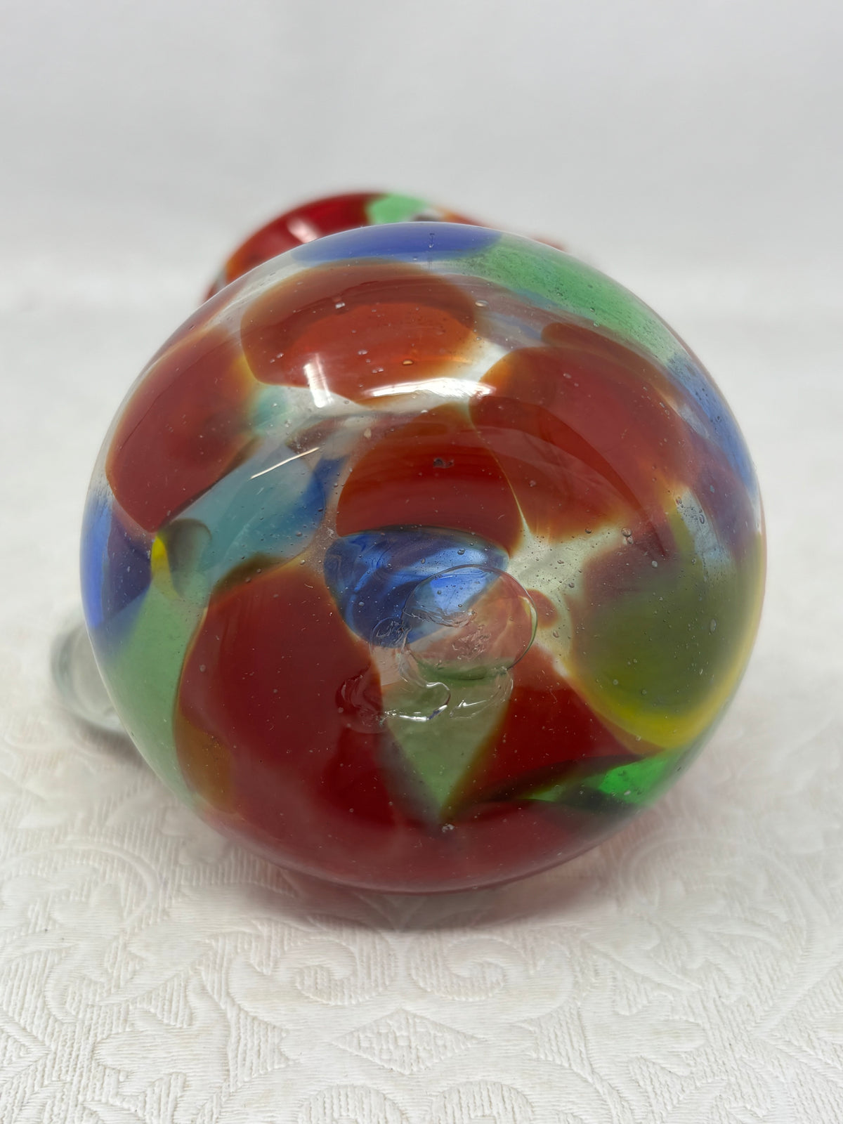 Colourful Hand-blown Art Glass Pitcher