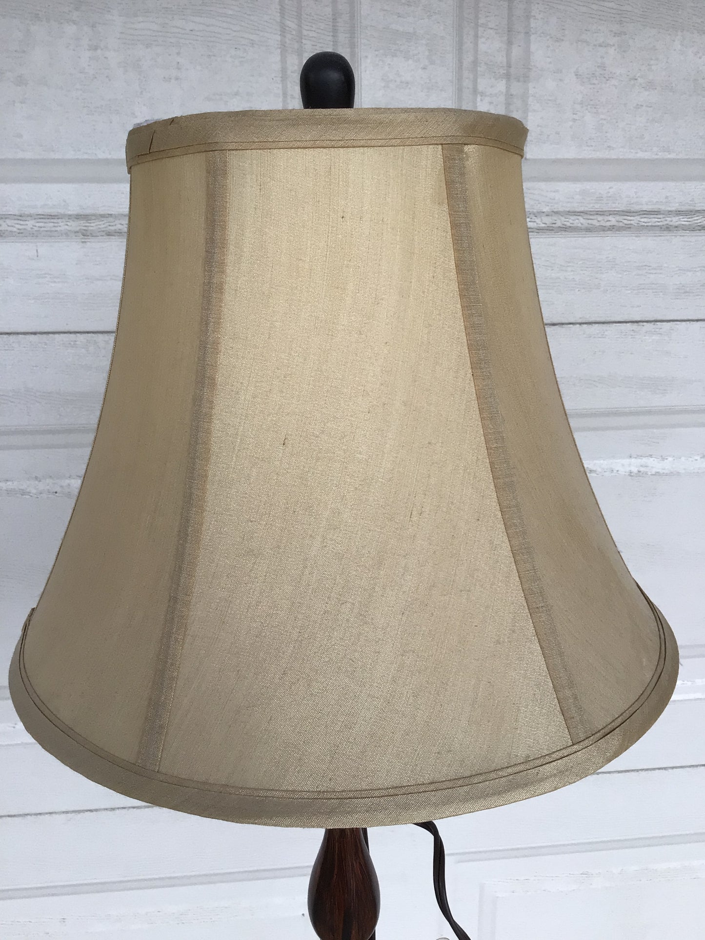 Metal and Faux Wood Floor Lamp