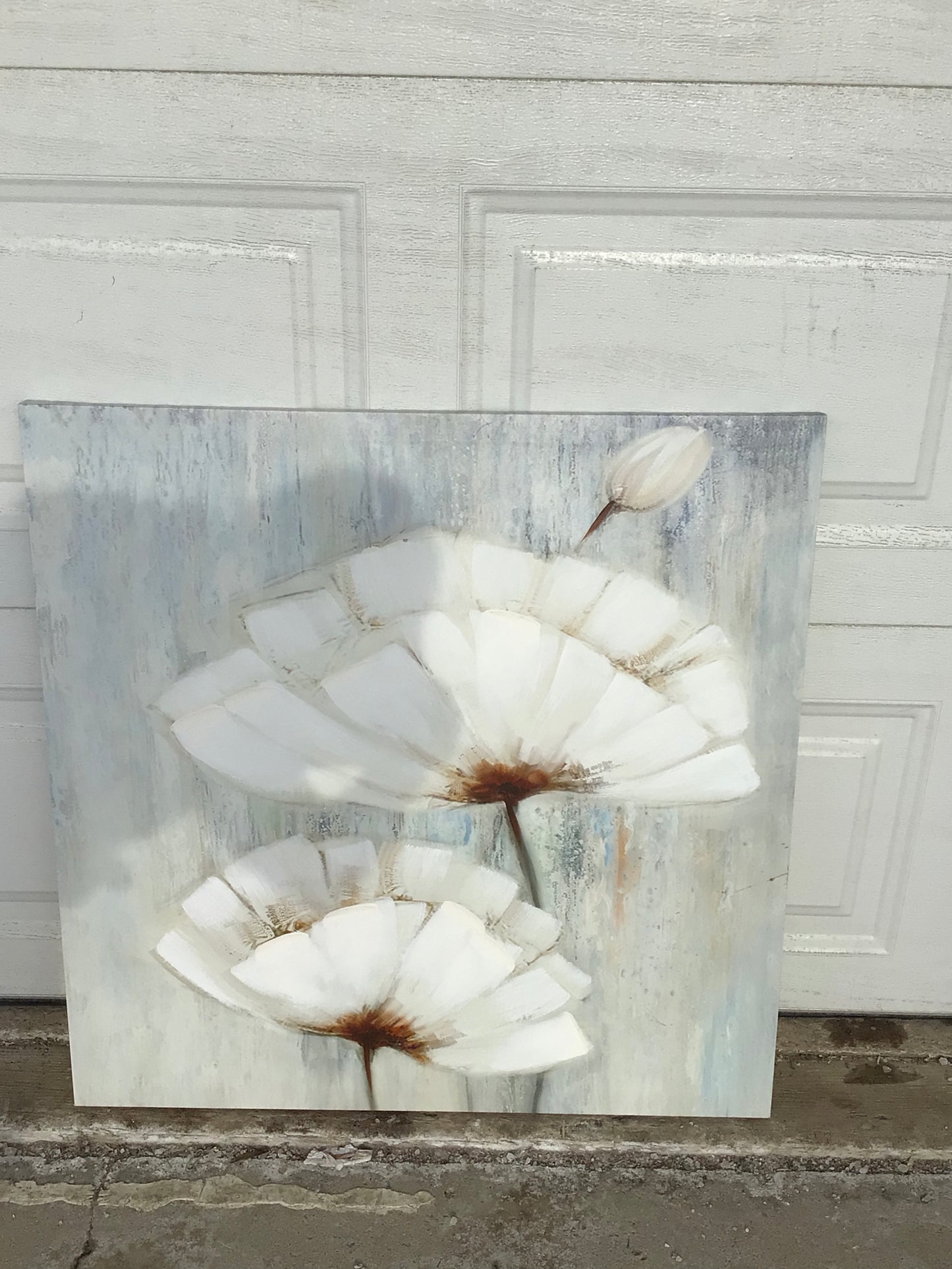 White Flowers on Canvas