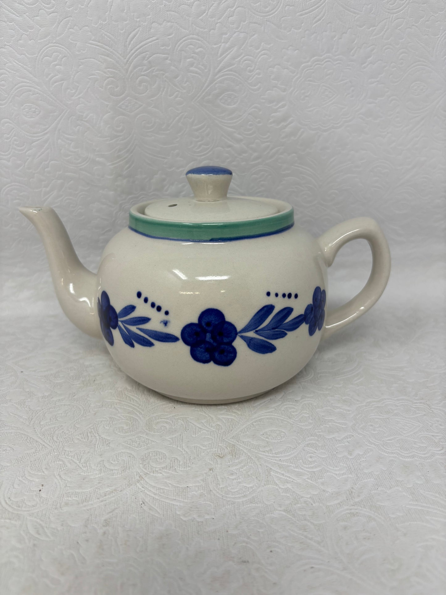 Ceramic Blue Floral Tea Pot