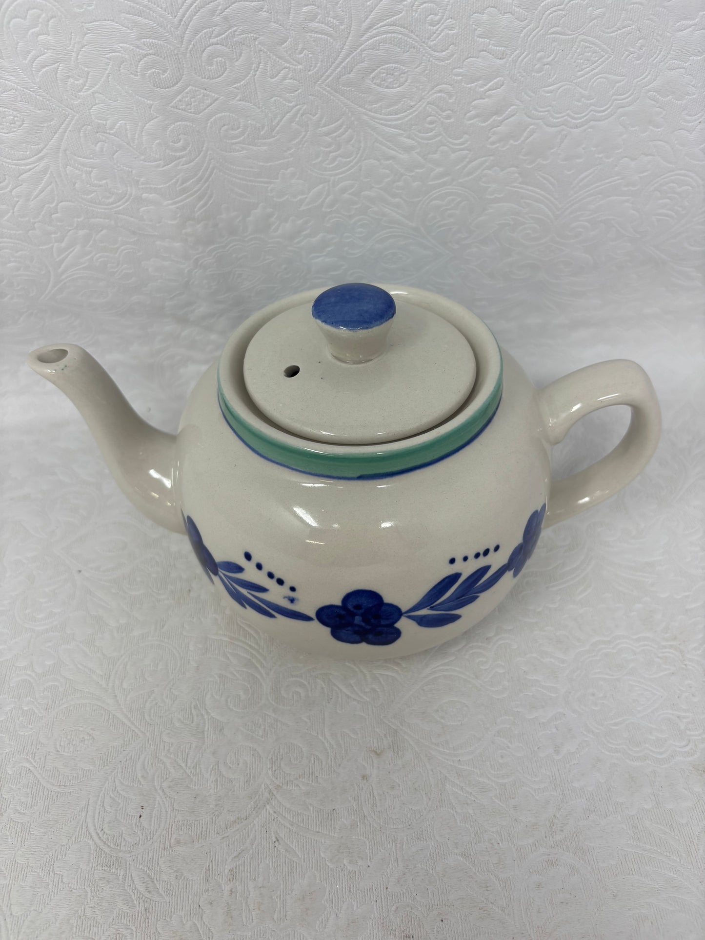 Ceramic Blue Floral Tea Pot