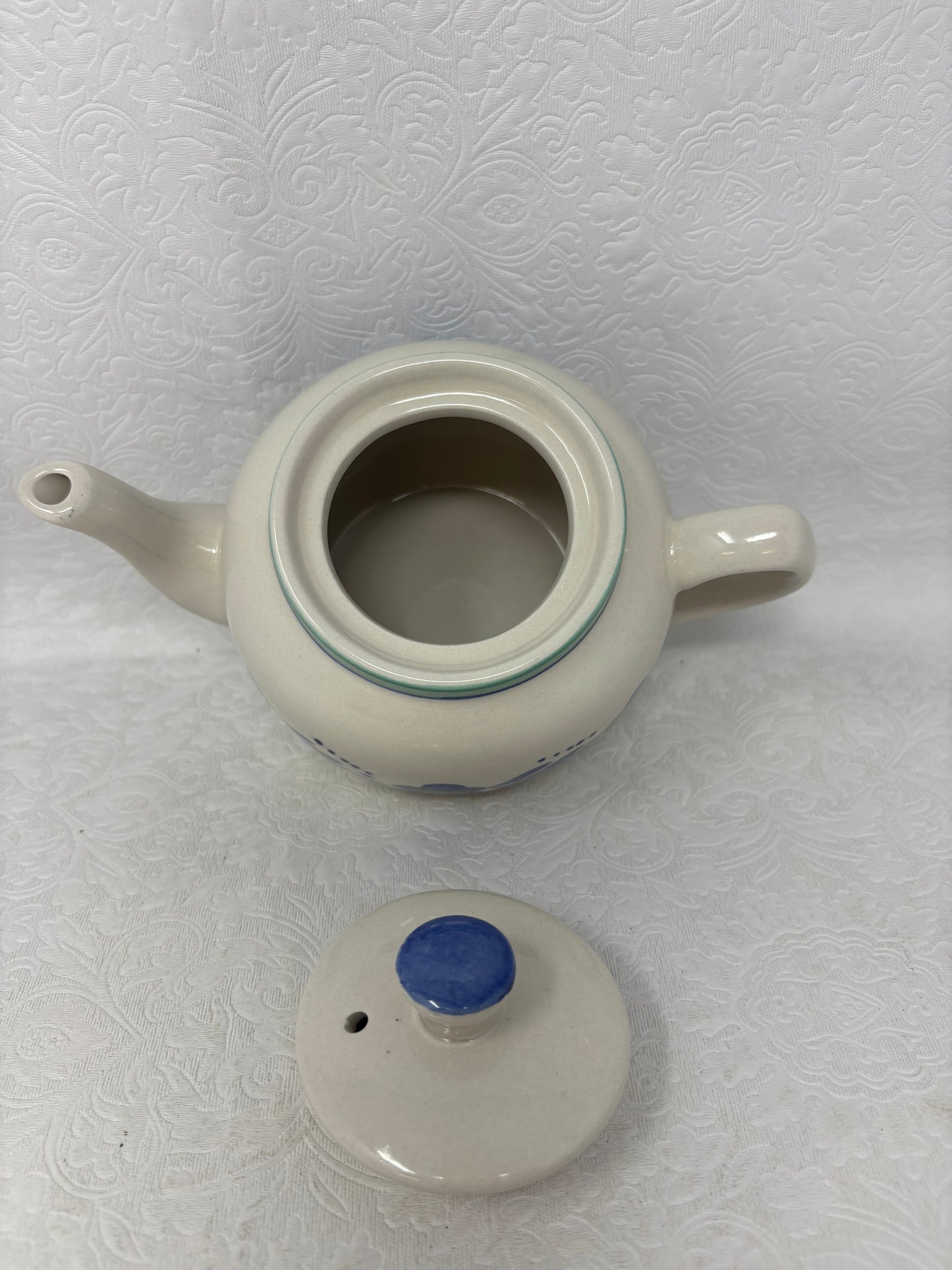 Ceramic Blue Floral Tea Pot
