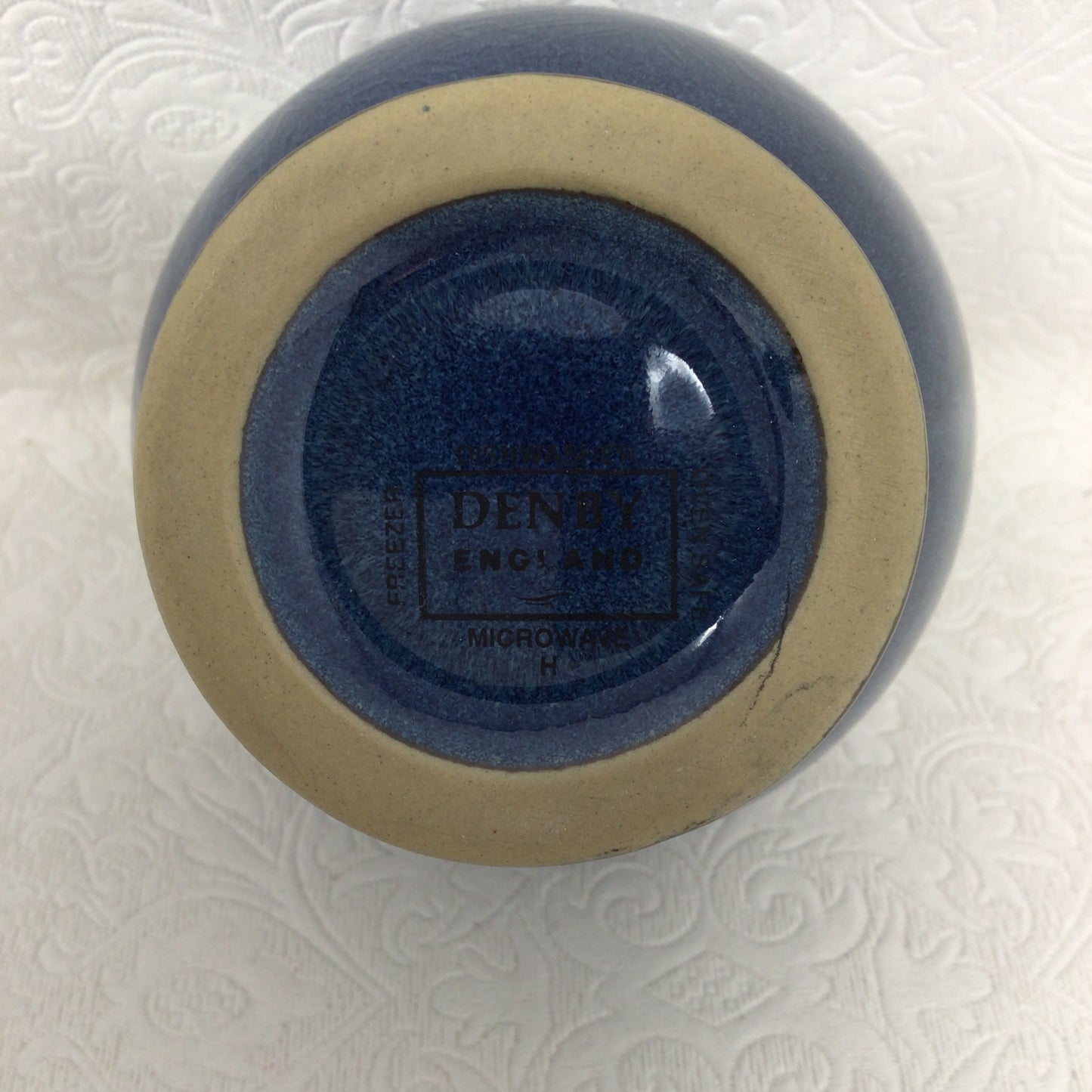 Blue and White Denby Set of 12 Cups and Saucers