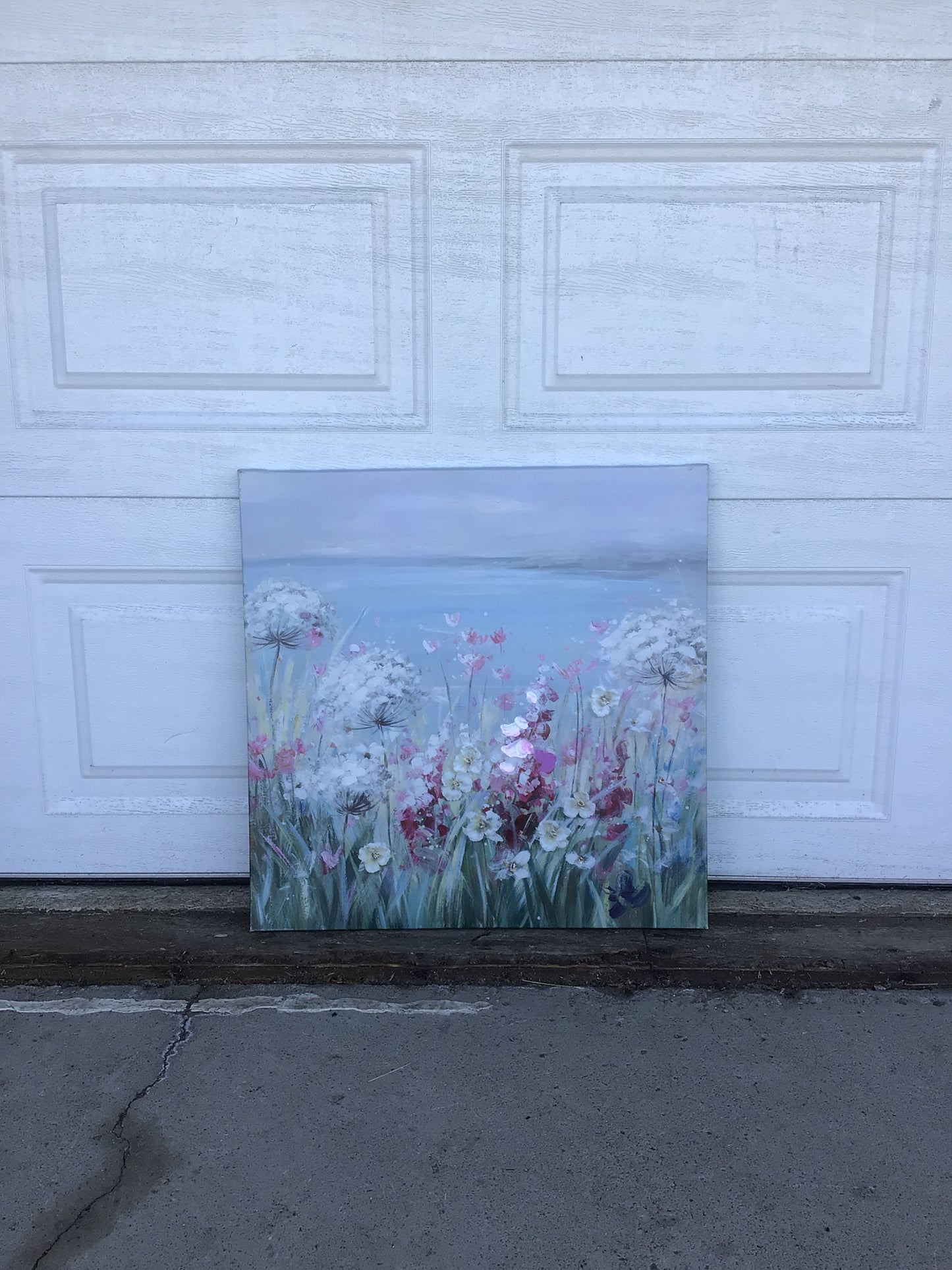 Flowers at the Seaside on Canvas