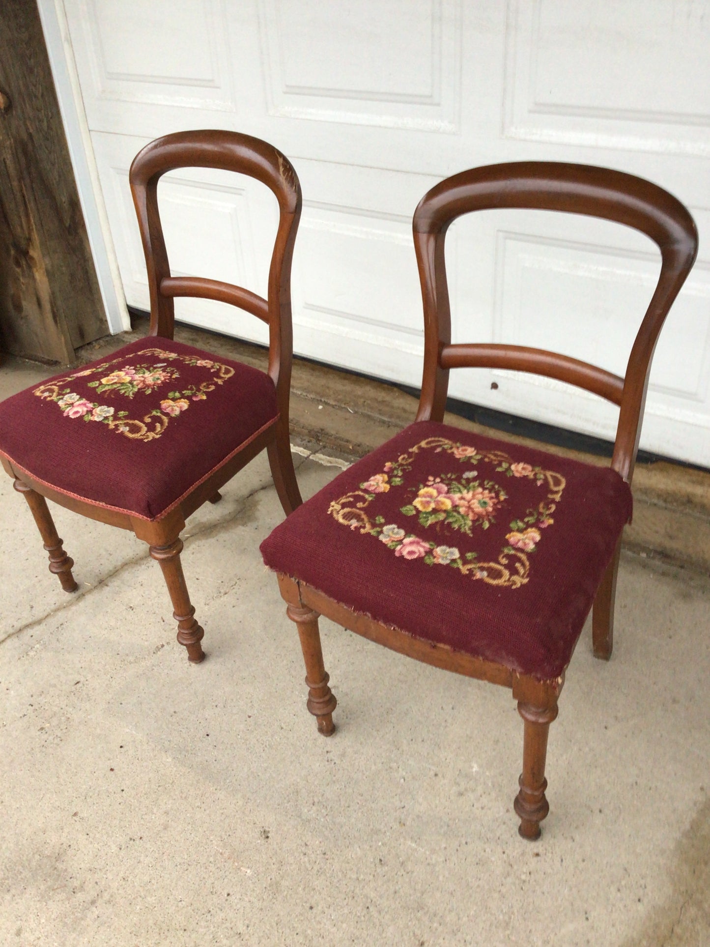 Vintage French Country Needlepoint Chair #1