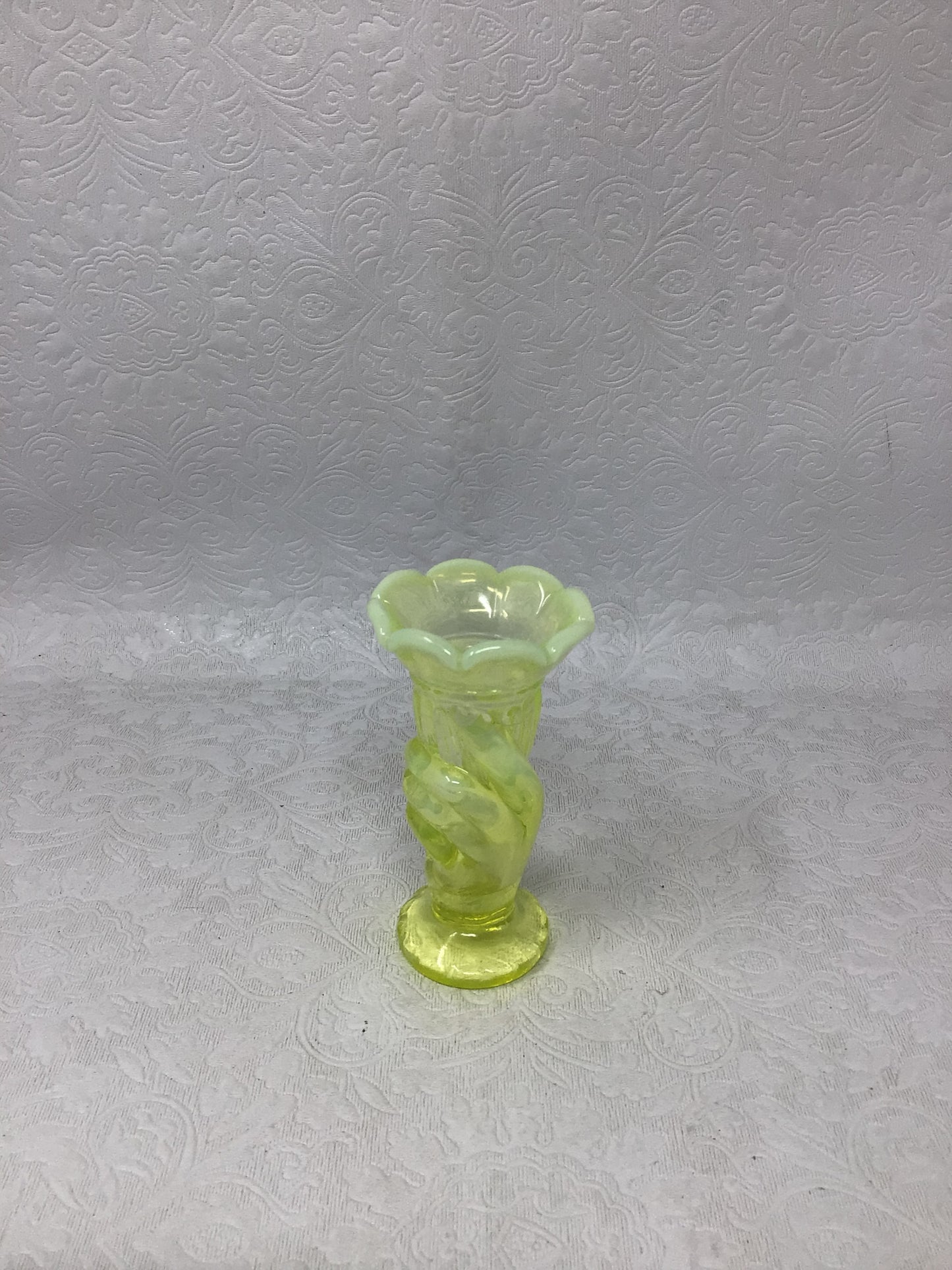 Fenton Uranium Glass Toothpick Holder