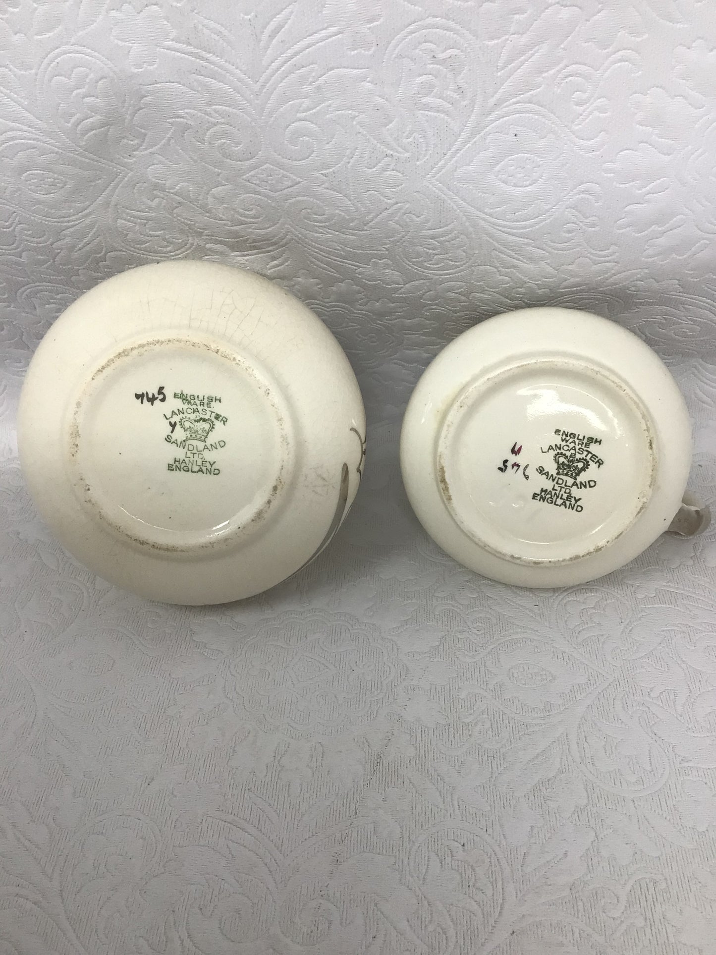 Lancaster Sandland Sugar Bowl and Creamer