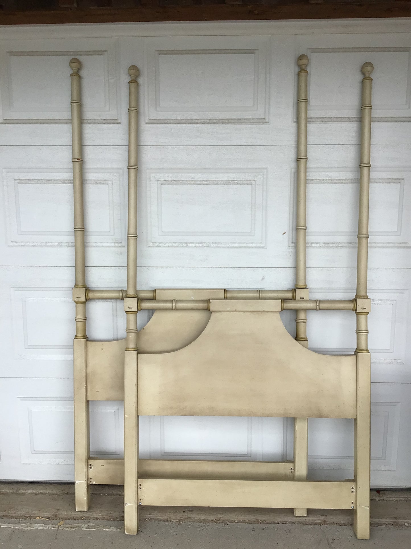 Beige Single Bed Frame
