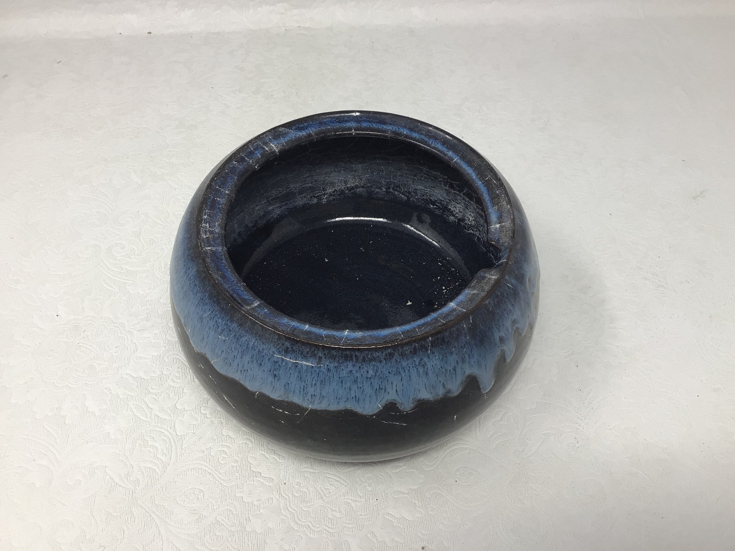 A Blue Glazed Ceramic Bowl