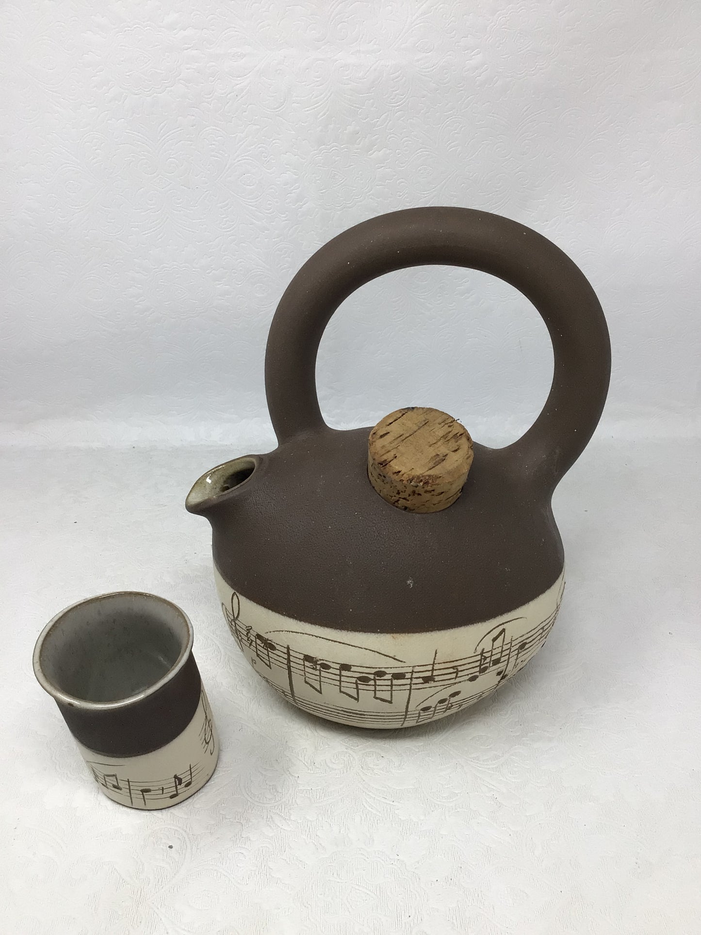 Music Note Ceramic Teapot and Cup