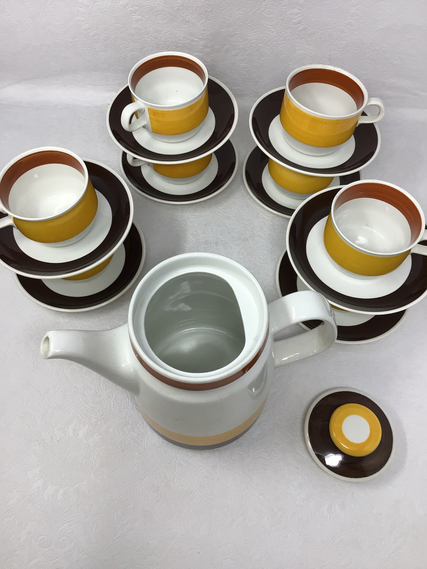 Rorstrand Fokus Coffee/Teapot With 8 Cups & Saucers