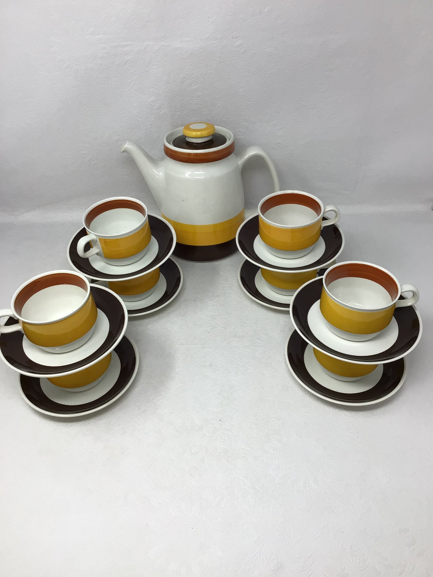 Rorstrand Fokus Coffee/Teapot With 8 Cups & Saucers