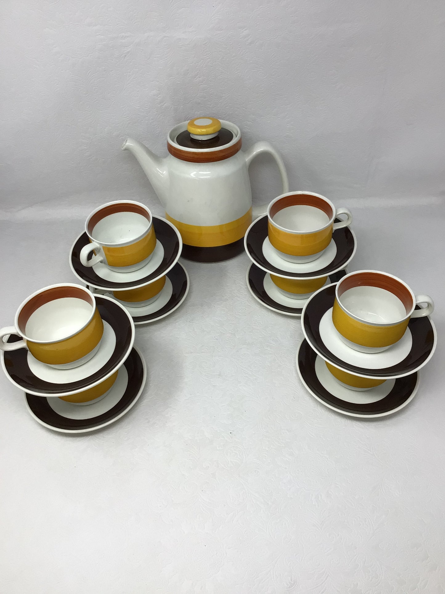 Rorstrand Fokus Coffee/Teapot With 8 Cups & Saucers