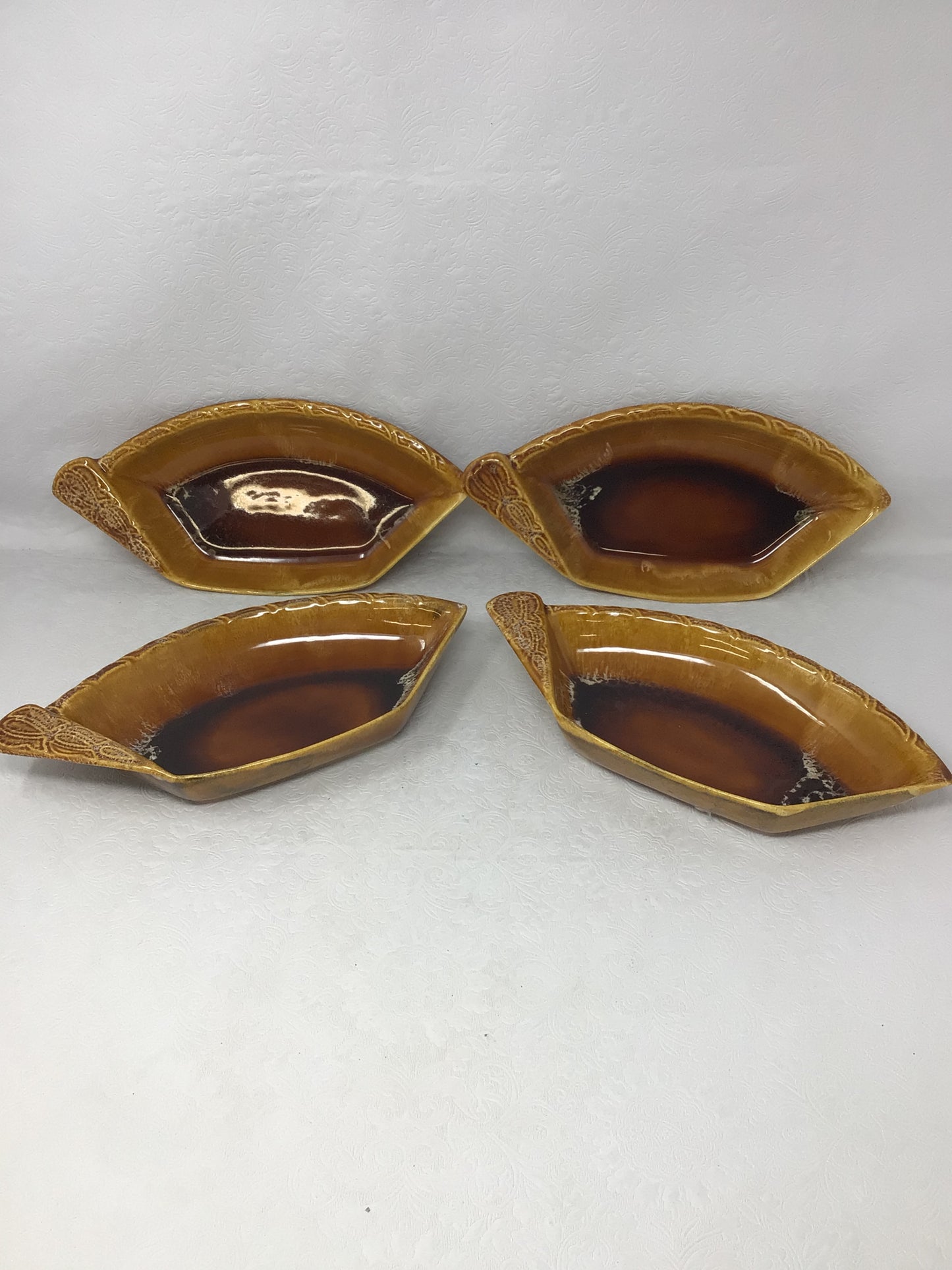 Vintage Starburst 4 Pc Snack Dishes