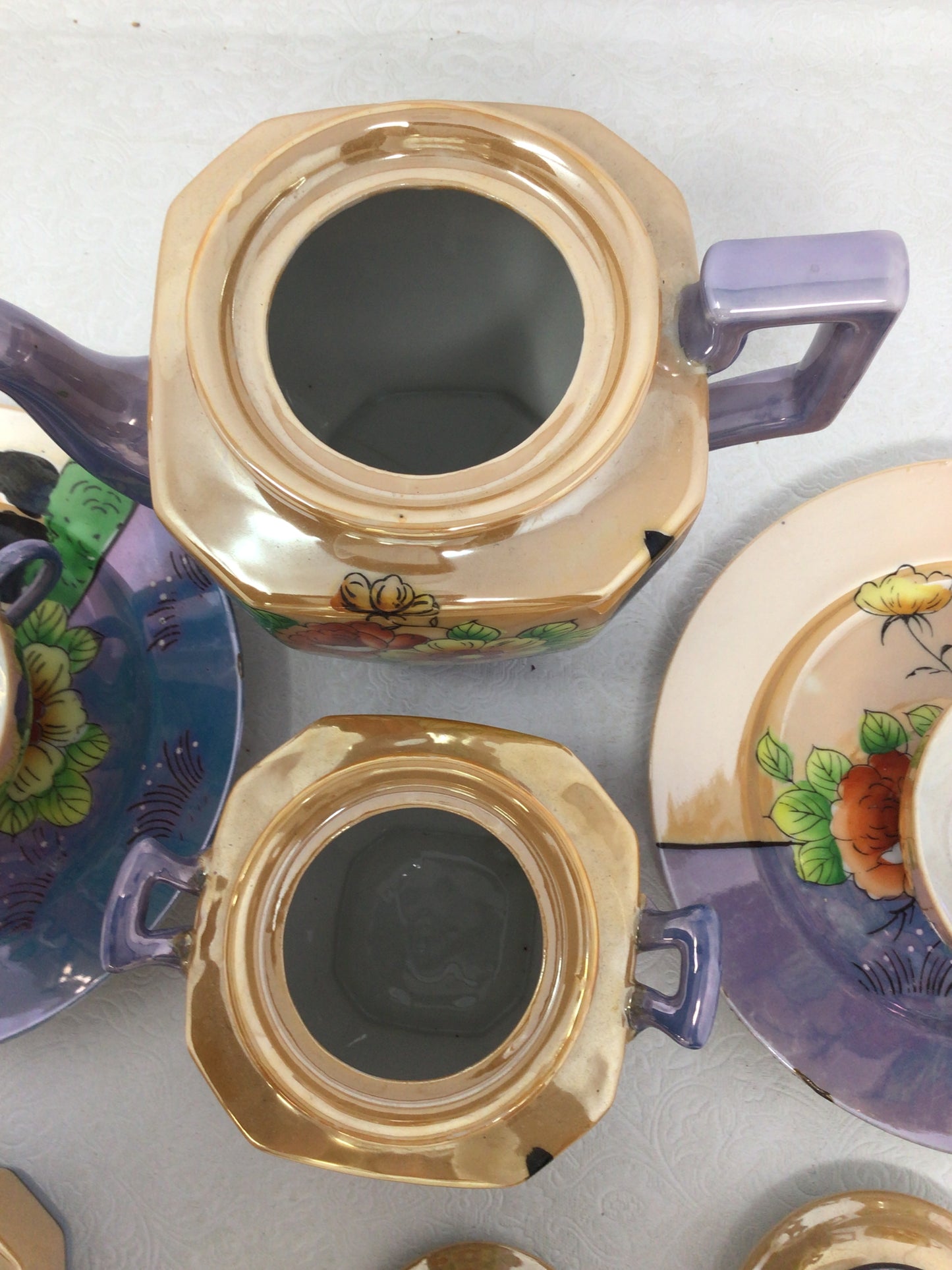 Vintage Japanese Lustreware 7 Piece Tea Set