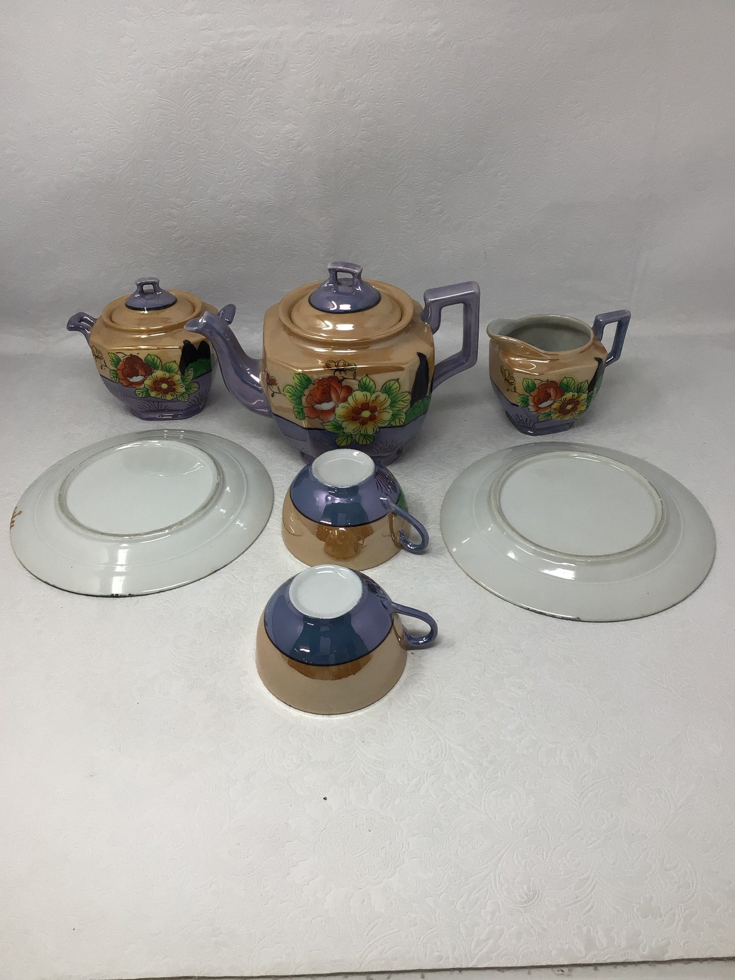 Vintage Japanese Lustreware 7 Piece Tea Set