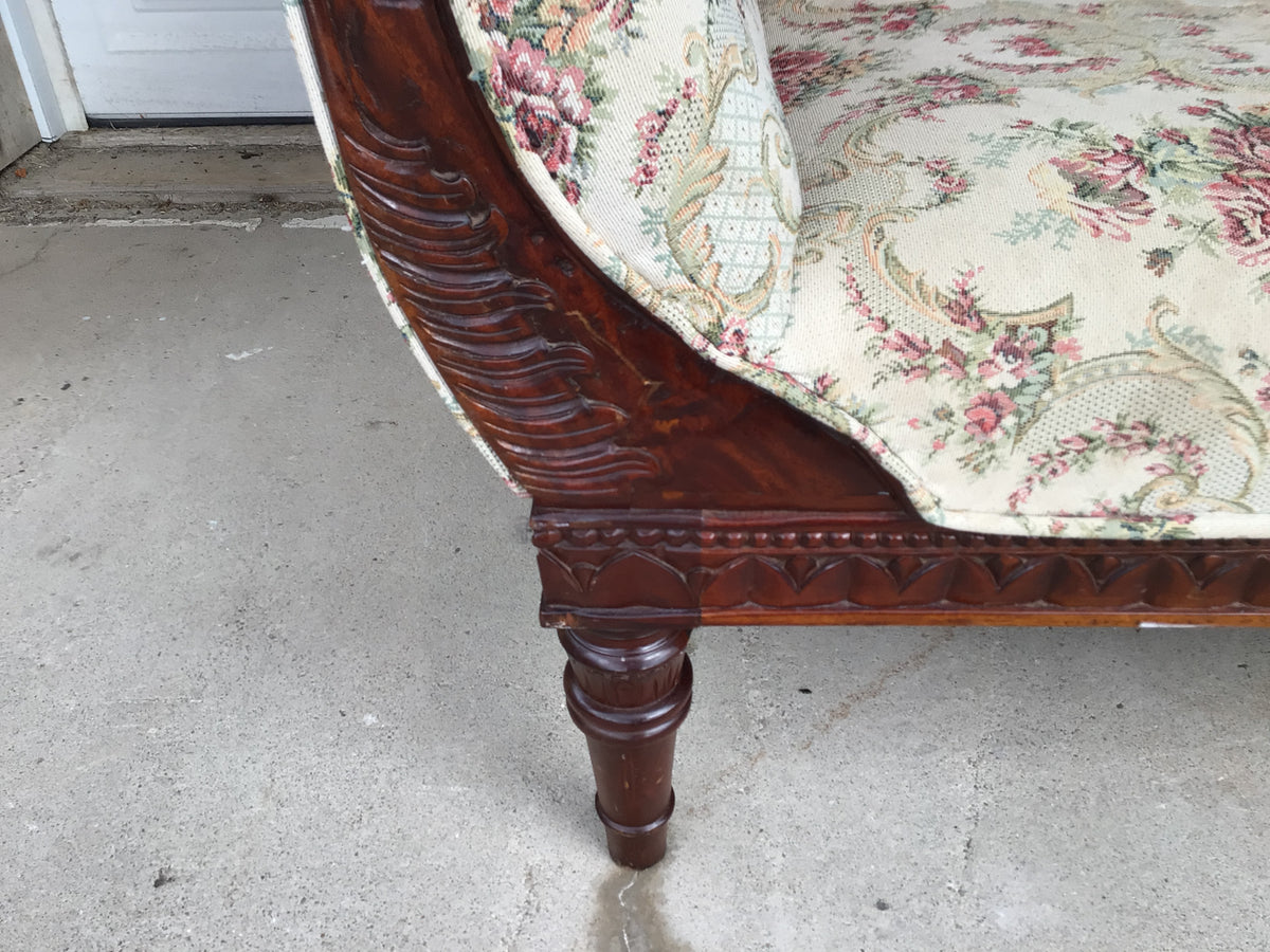 Empire Style Carved Fainting Couch