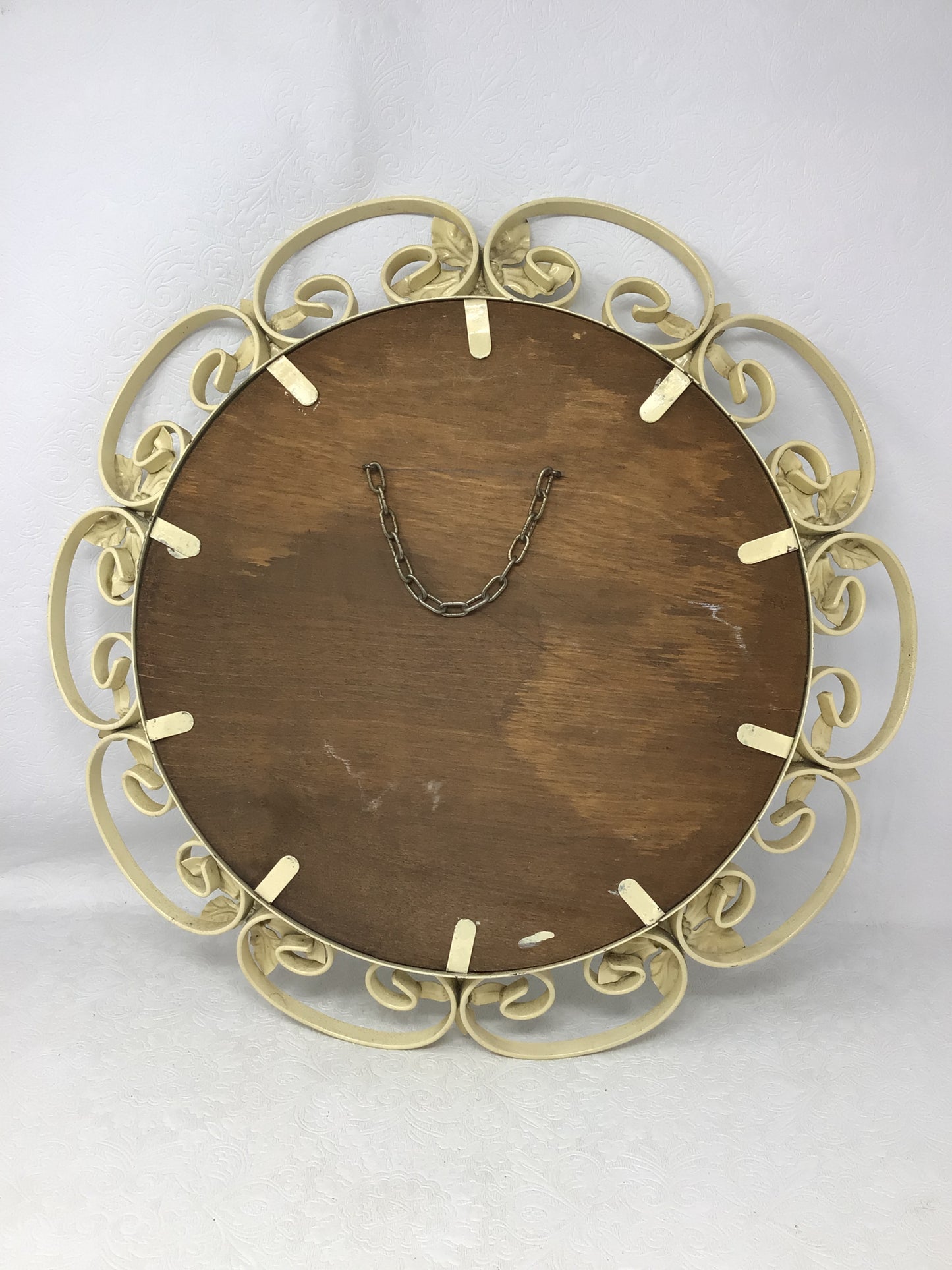 Vintage Sunburst Metal Floral Mirror