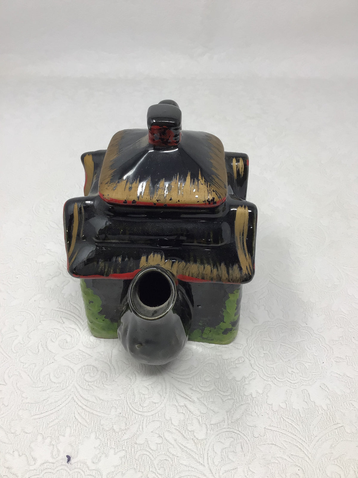 3 Piece Black Cottage Tea Set