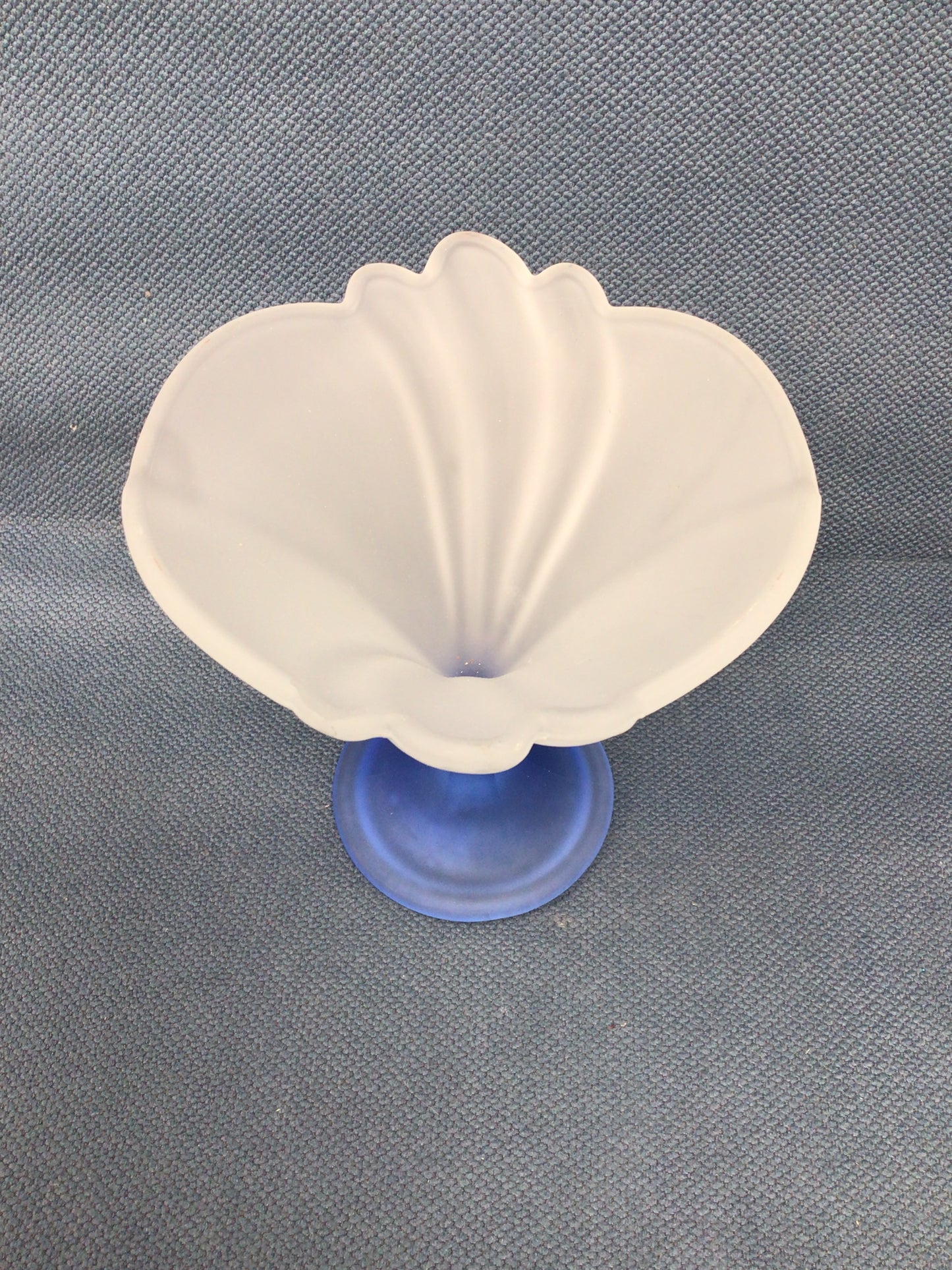 Vintage Frosted Glass Tulip Pedestal Bowl