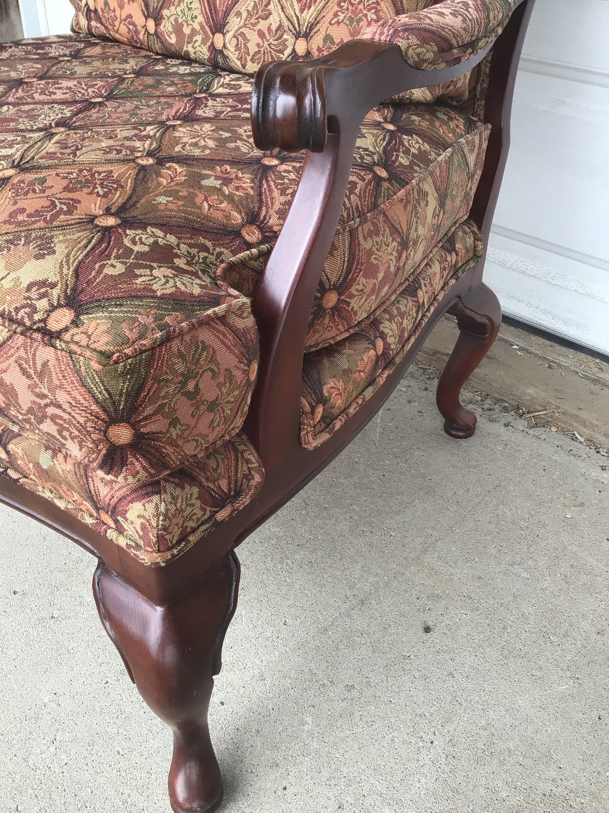 Traditional Provincial Style Upholstered Armchair