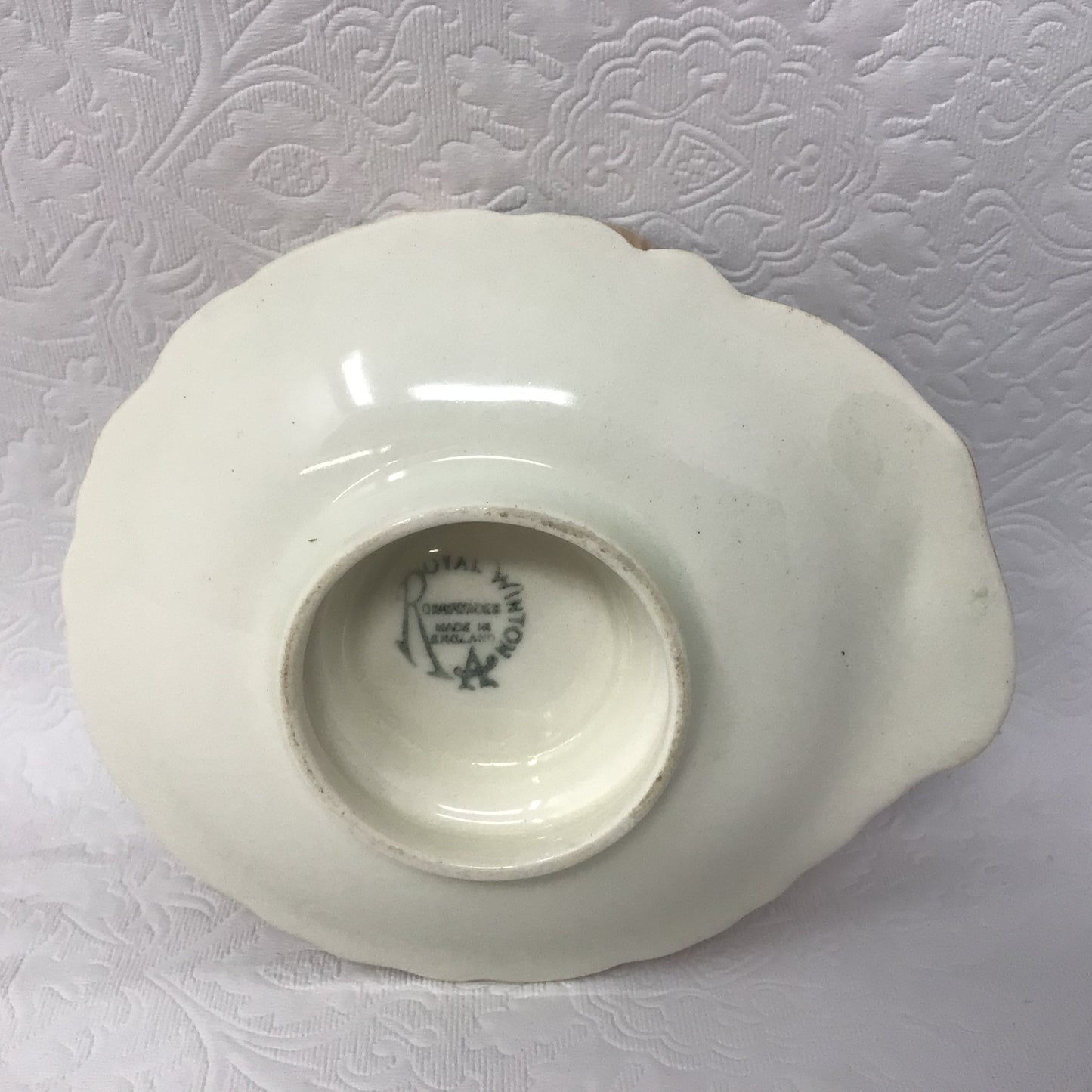 Vintage Royal Winton Lotus Bowl with Attached Saucer