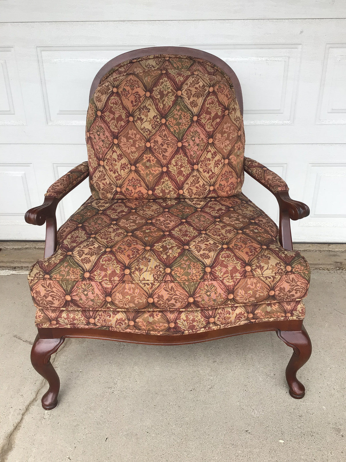 Traditional Provincial Style Upholstered Armchair