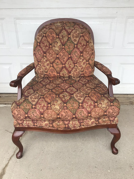 Traditional Provincial Style Upholstered Armchair