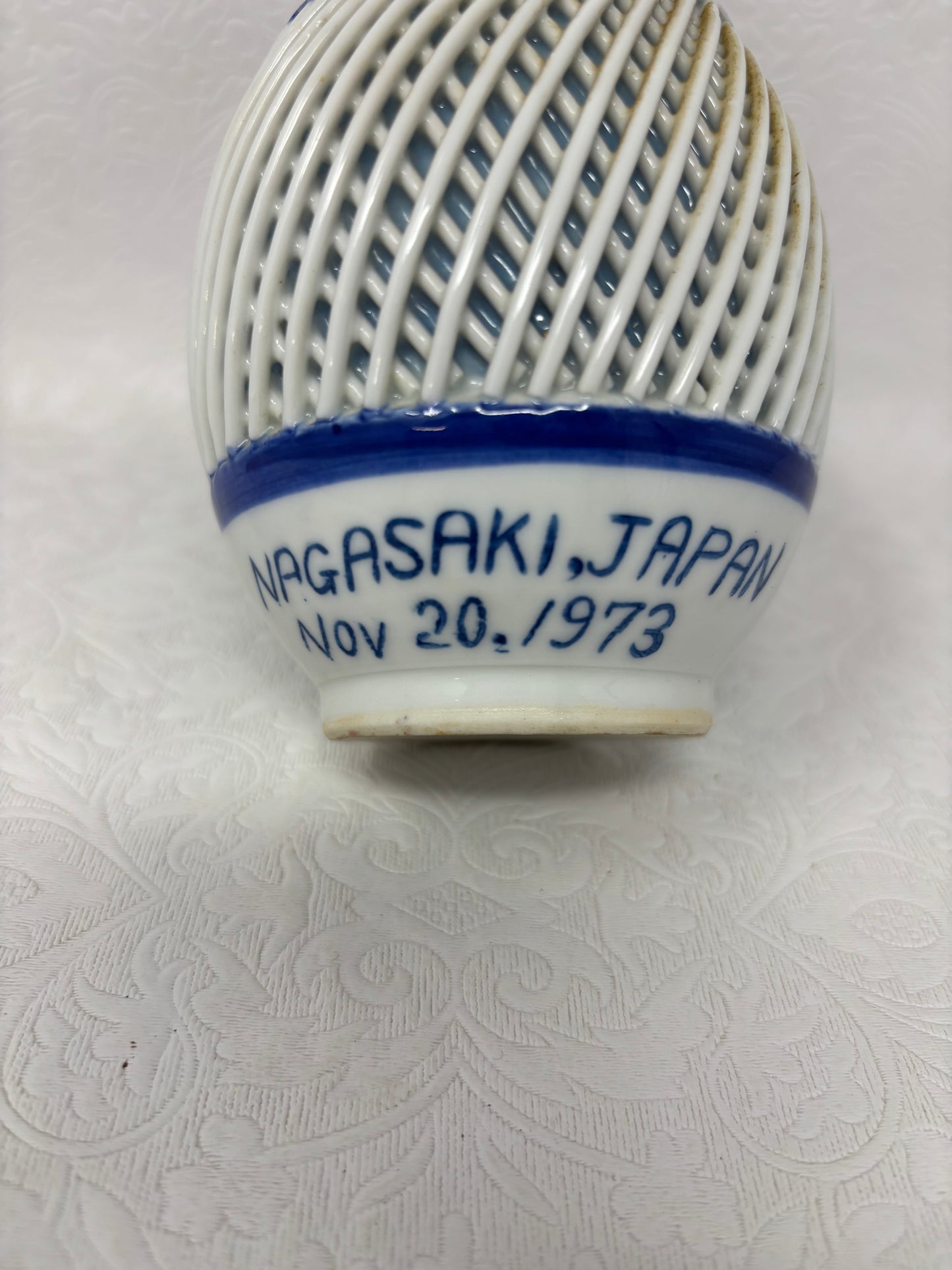 Blue and White Arita Hasami Signed Porcelain Vase