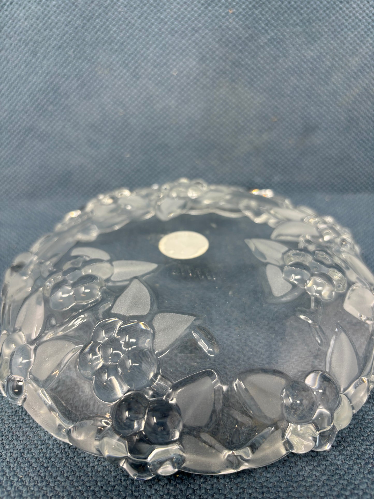 Vintage Walther Glass Crystal Flower Glass Dish