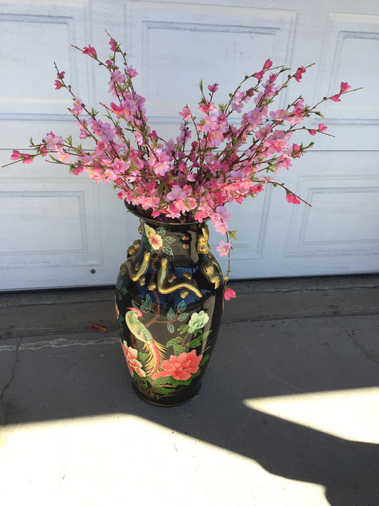 Artificial Cherry Blossom Arrangement in Decorative Vase